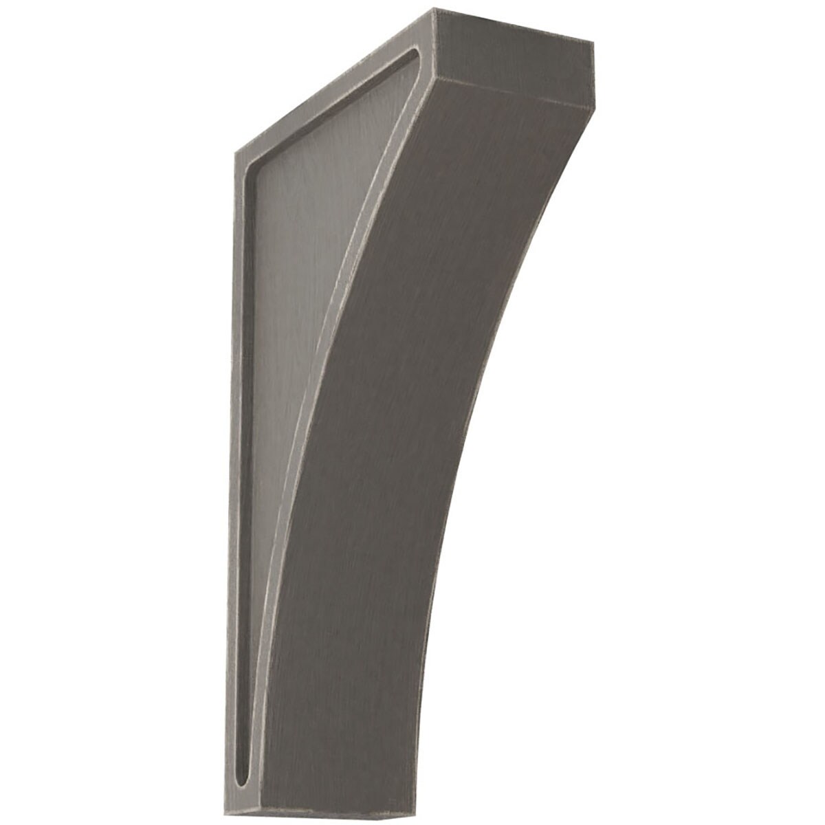Ekena Millwork CORWD03X07X12LWGY 3-in x 7.5-in x 12-in Vintage Decor Finished Rubberwood Gray Wood Paintable/Stainable Corbel