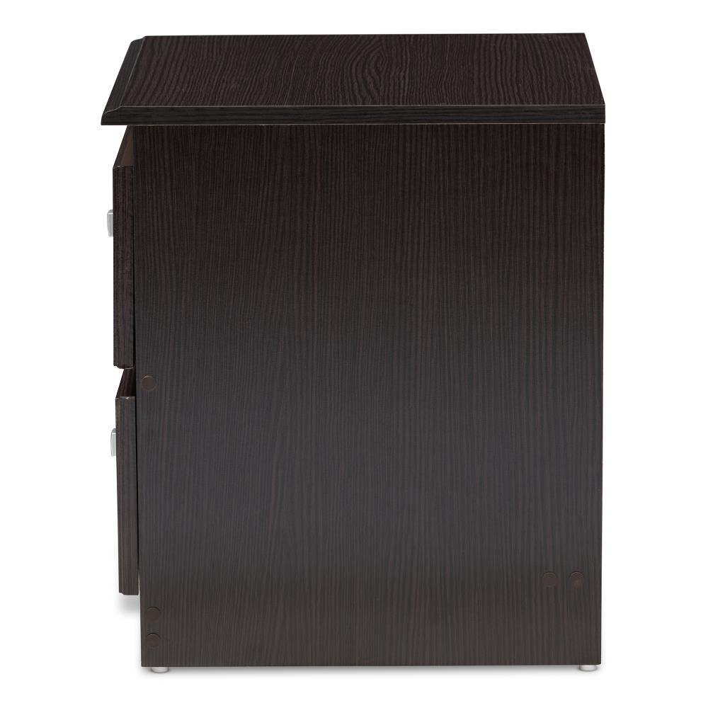 Baxton Studio Carine Espresso Rubberwood Nightstand in the