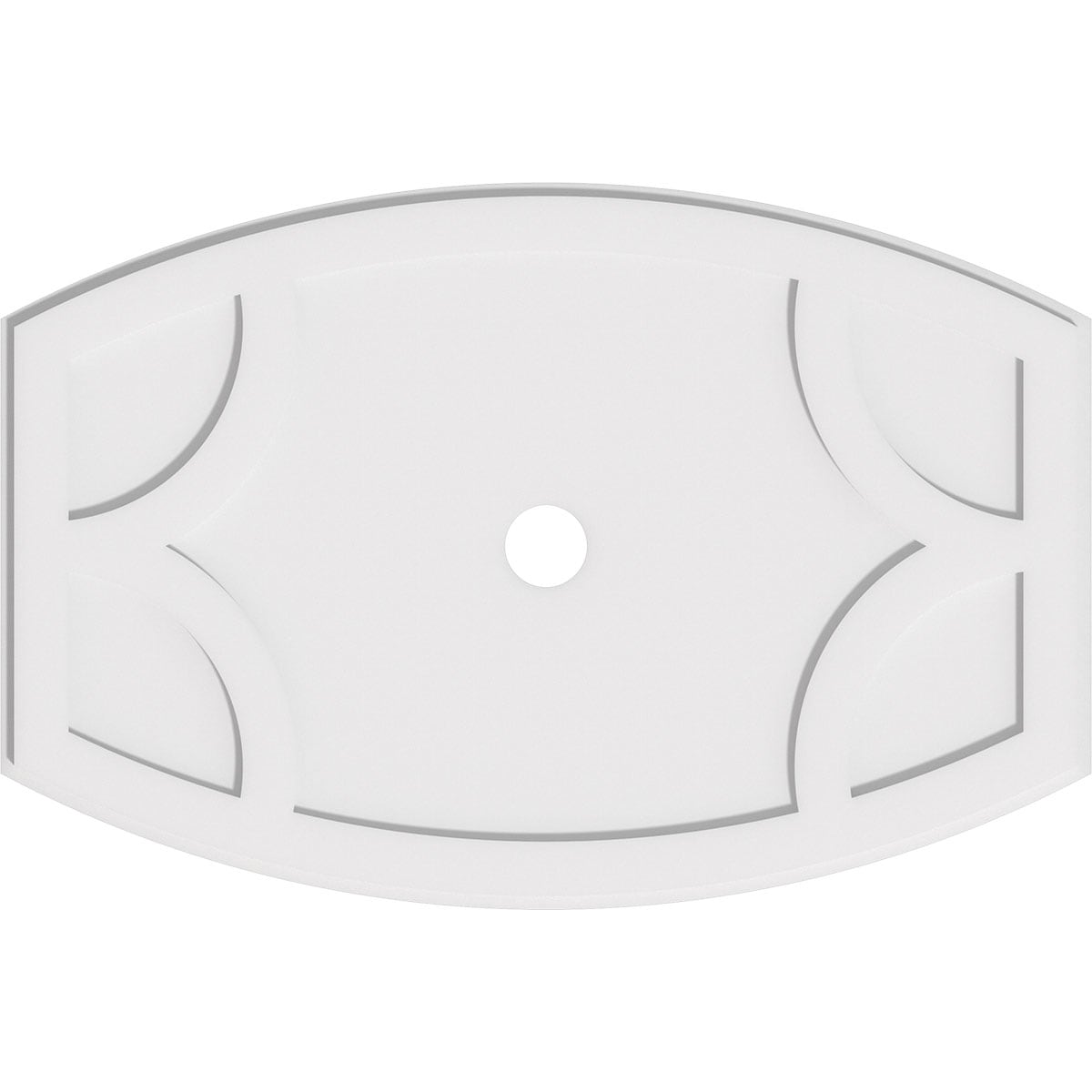 Ekena Millwork CMP40X26KY-03000 Kailey 40-in W x 26.625-in L Contemporary White PVC Whole Ceiling Medallion