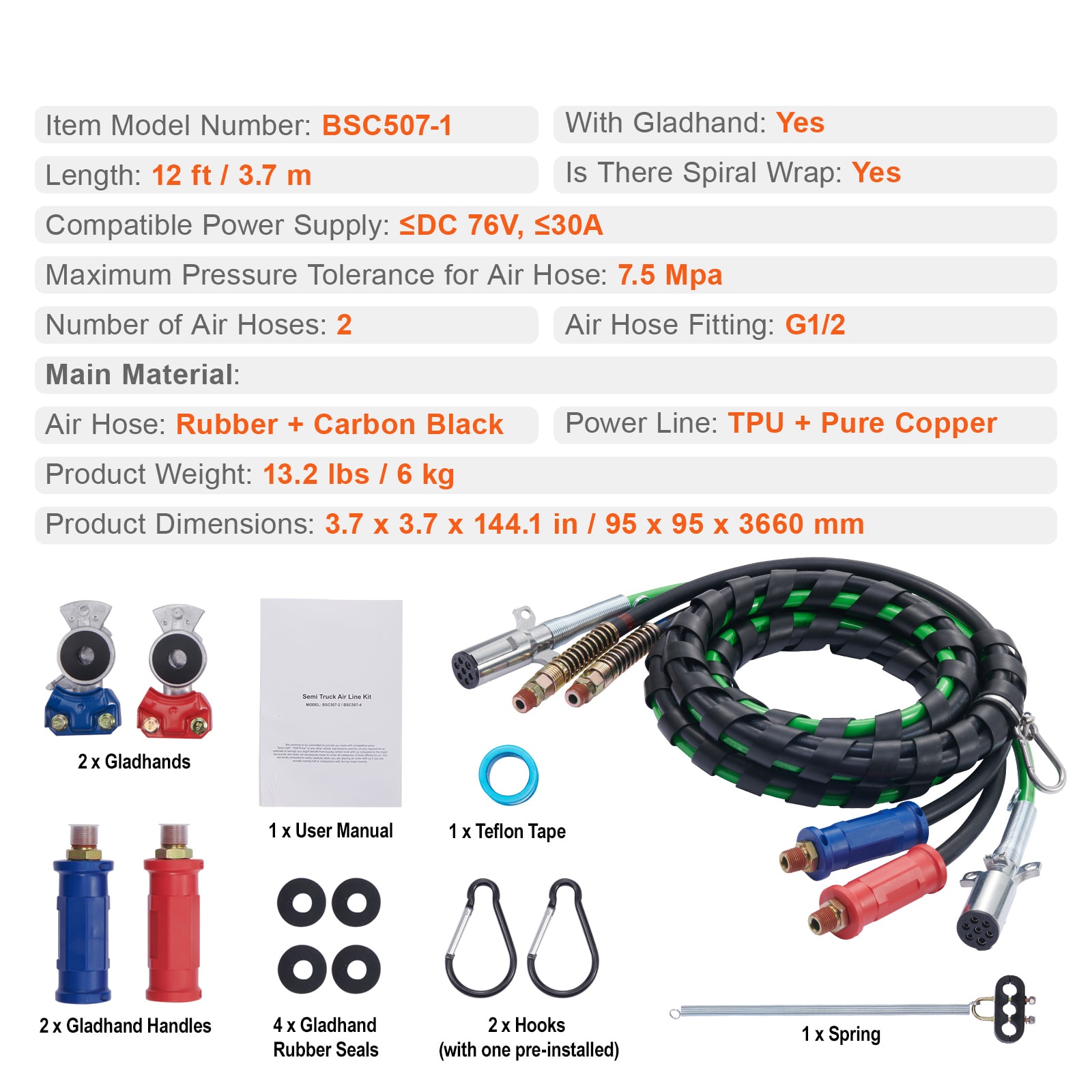 VEVOR SCBKCKQRGTJS05925V9 Air-Tool-Hoses - View #7