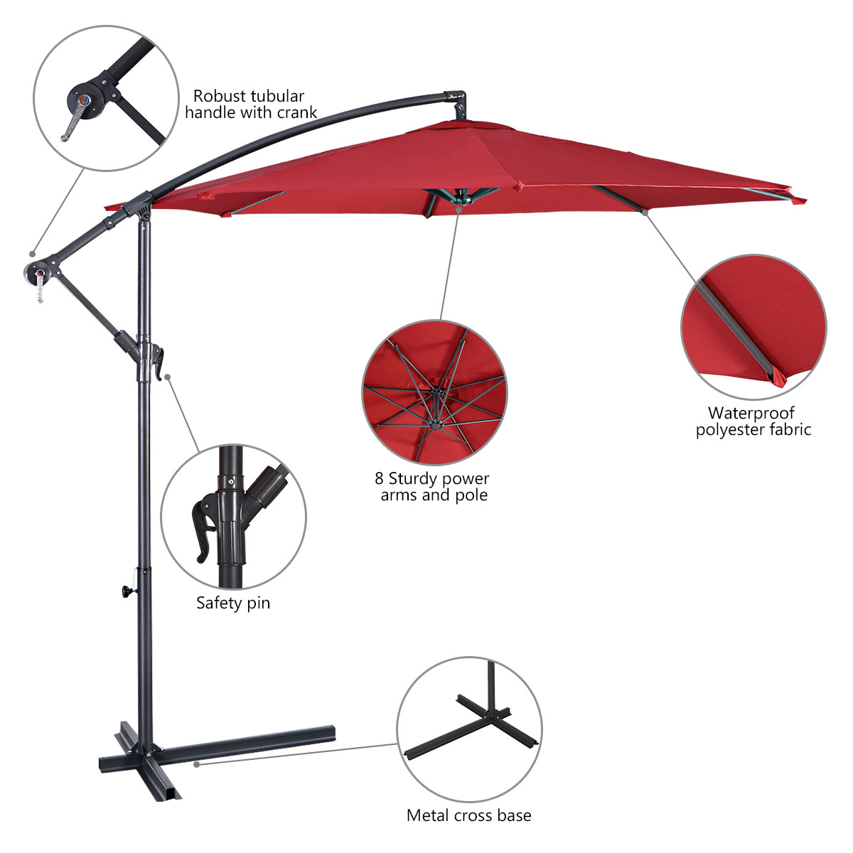 Costway OP2808BUG Umbrellas-2 - View #6