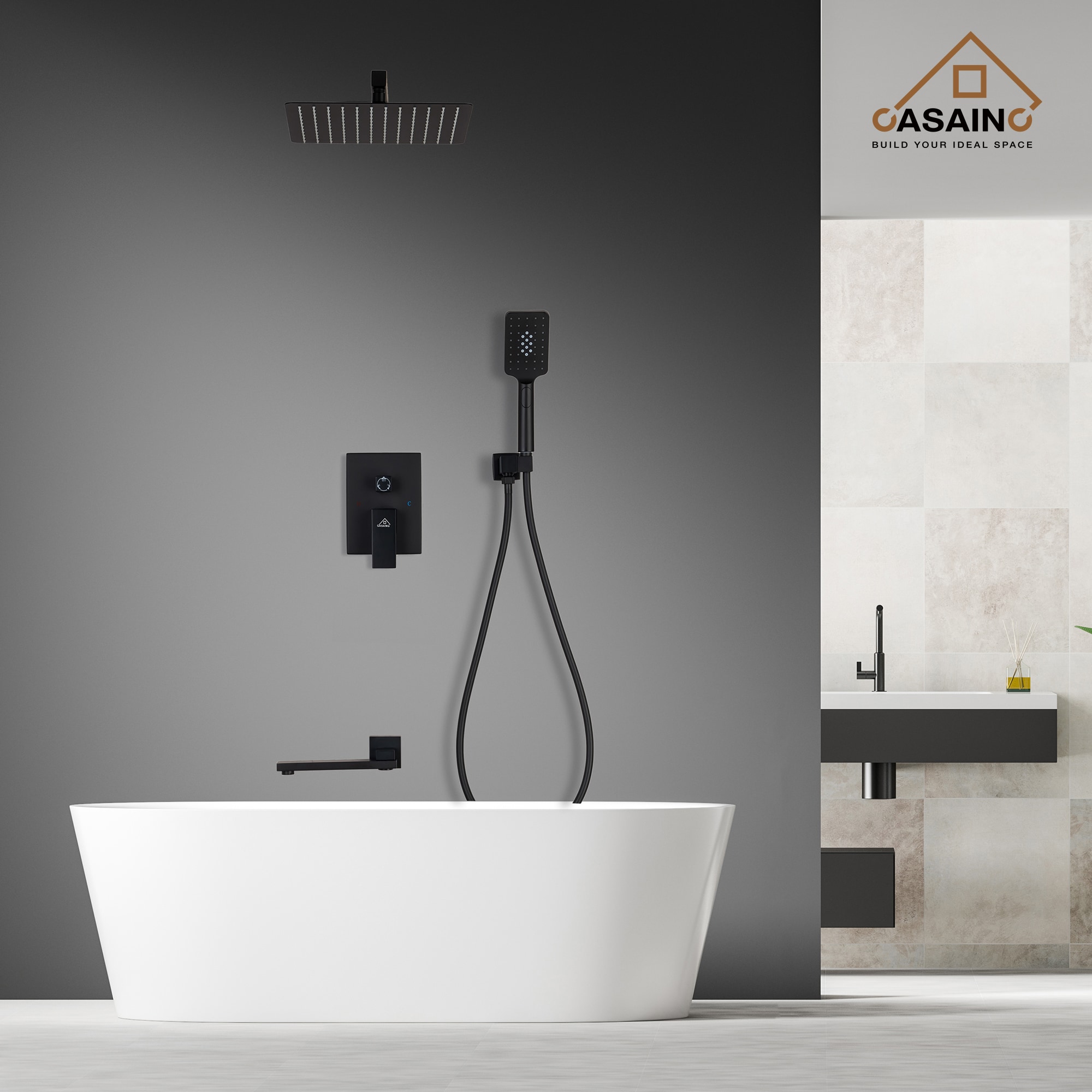 CASAINC OY-98A1203-MB Showerhead-Bar-Panels - View #12