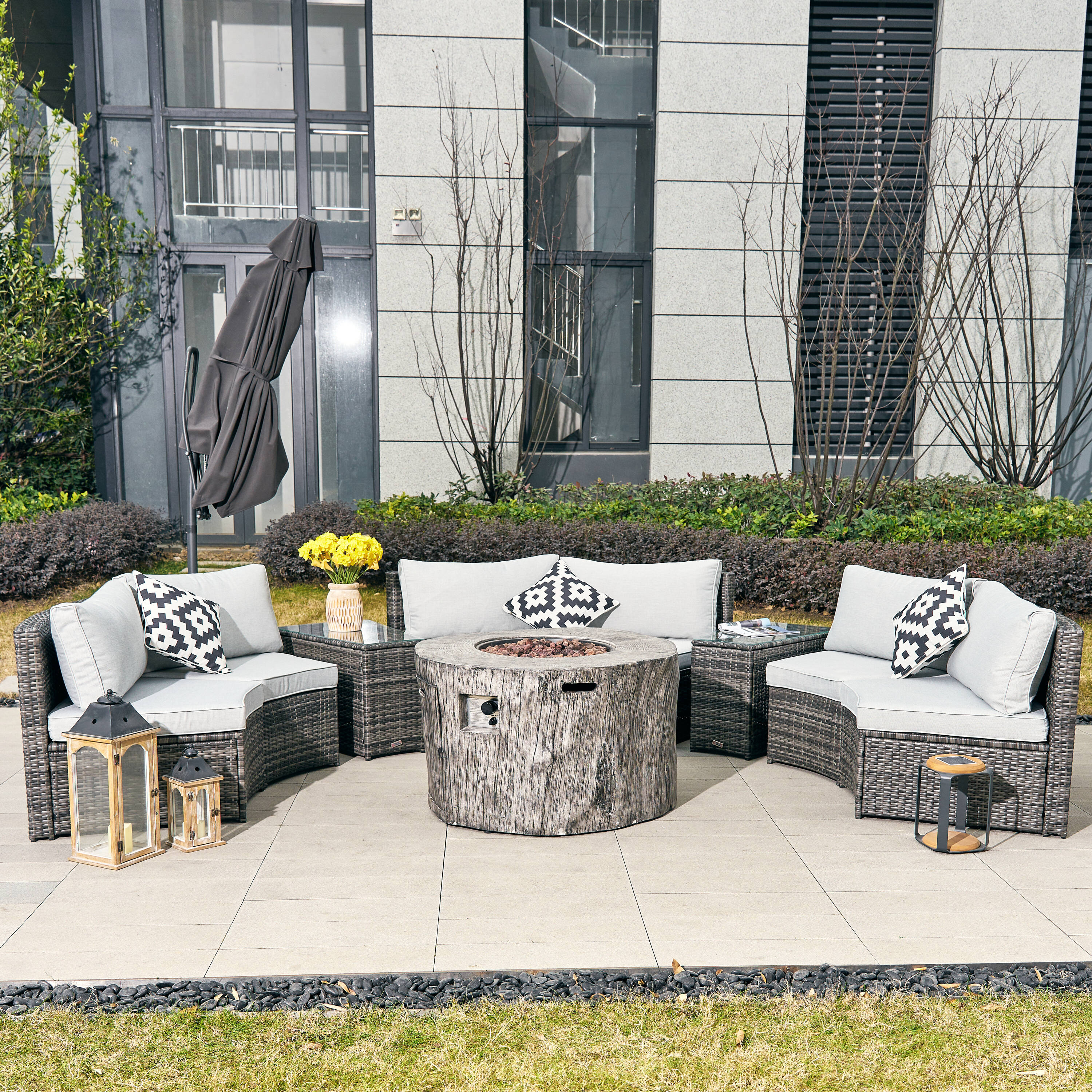 Direct Wicker DWS-1205B6S2T&2181G Patio-Conversation-Sets - View #2