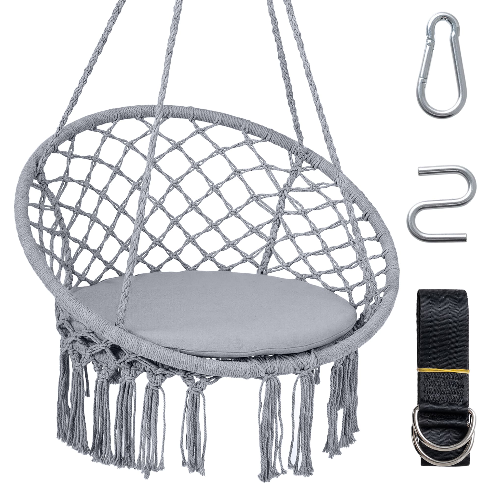 Costway Gray Porch Swing Canopy