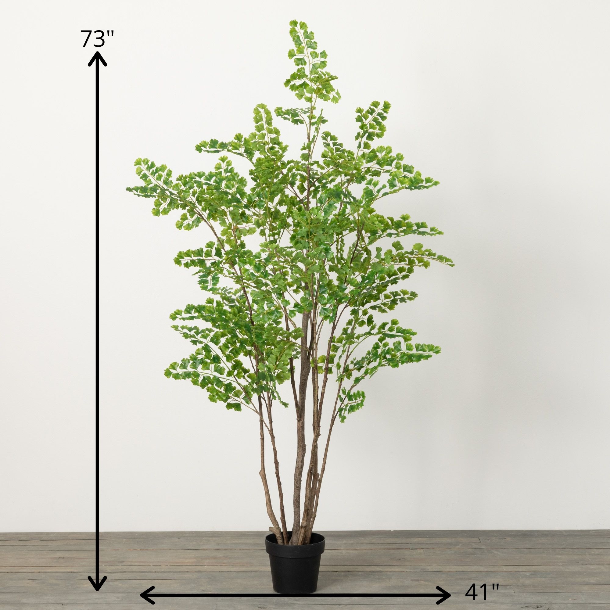 73-Inch Green Plastic Lace Fern Artificial Tree
