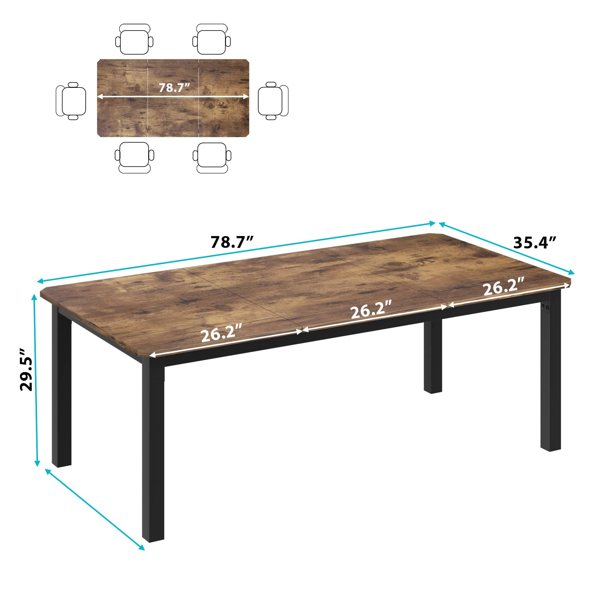 WhizMax PHO-120SBRUO-KLN Dining-Tables - View #6