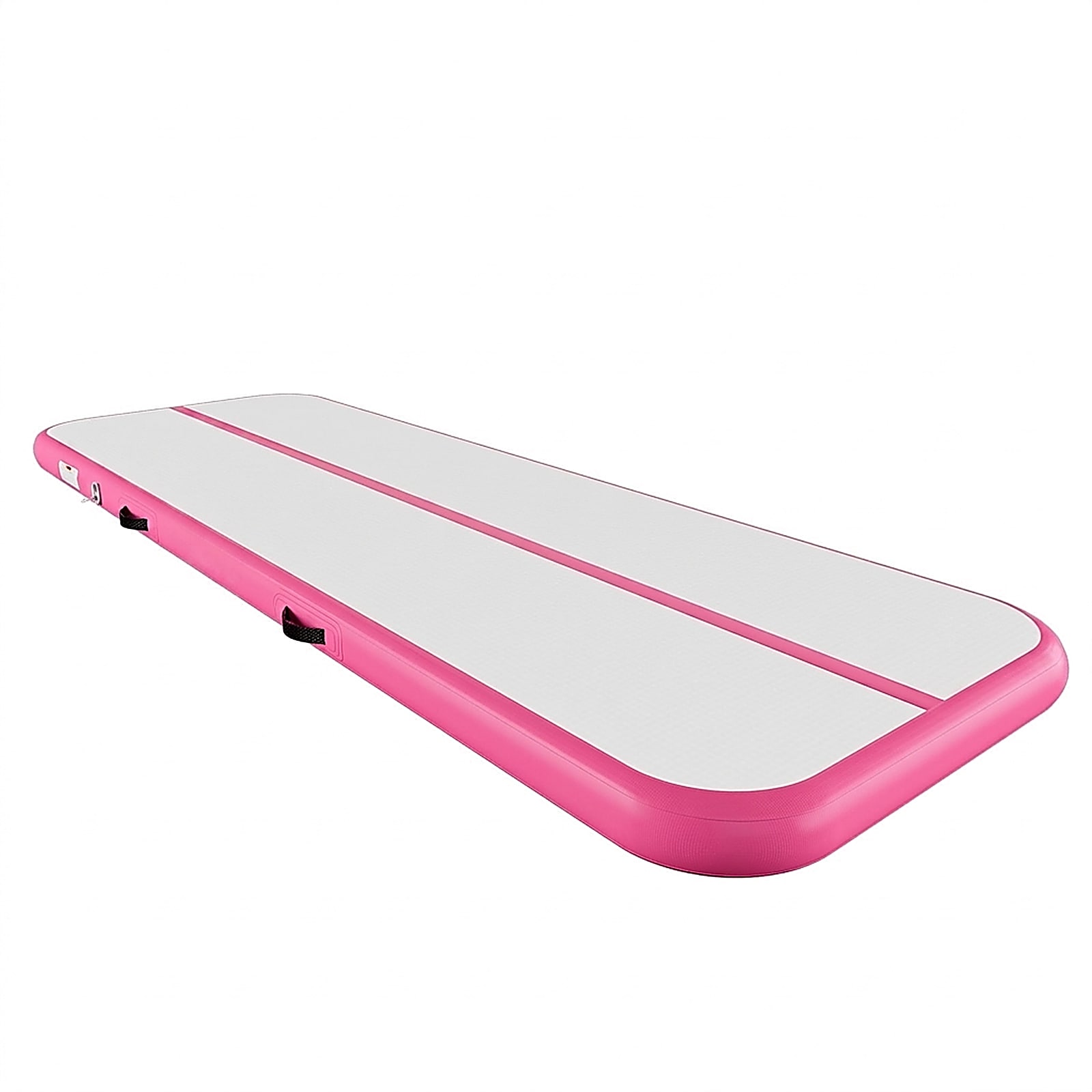 GIVIMO - 10-ft Inflatable Gymnastics Air Mat with Air Barrel 4-in Thick Tumble Track Pink 440-lb ...