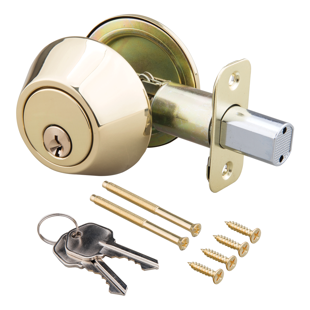 Polished Brass Single Cylinder Universal Door Deadbolt