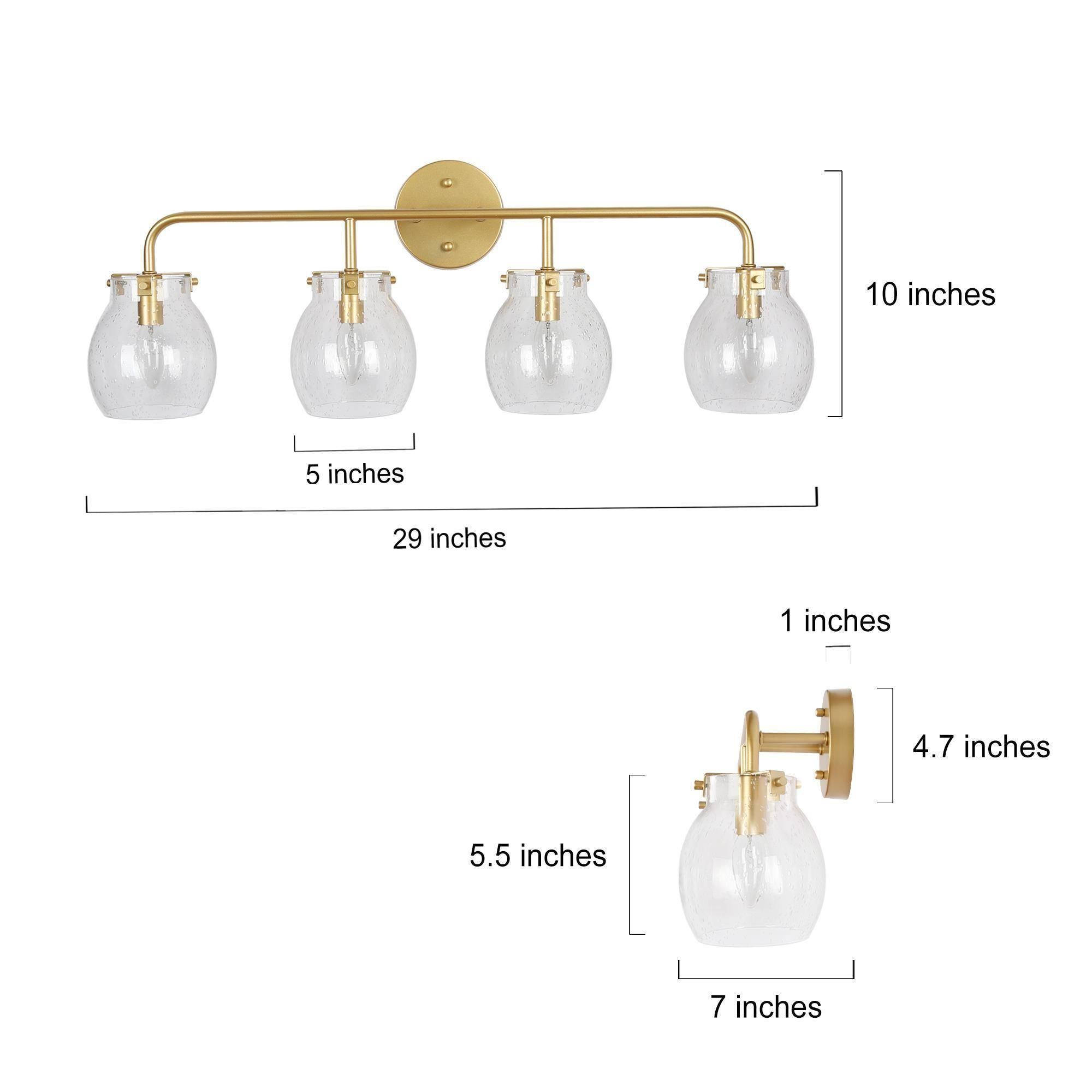 ZEVNI Manley 29.1-in 4-Light Matte Gold LED Traditional Vanity Light ...