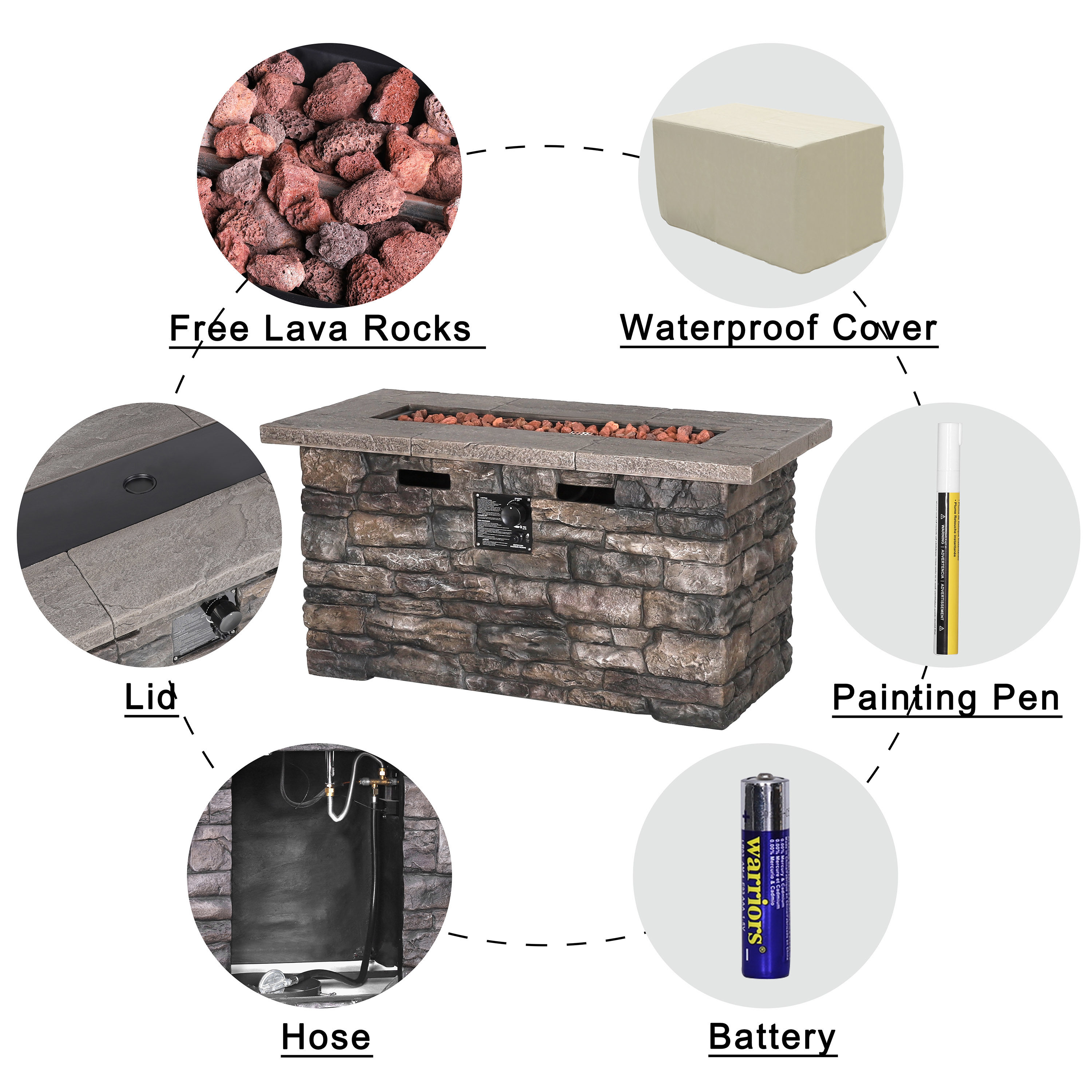 VEIKOUS PG0601-05 Outdoor-Gas-Firepits - View #4