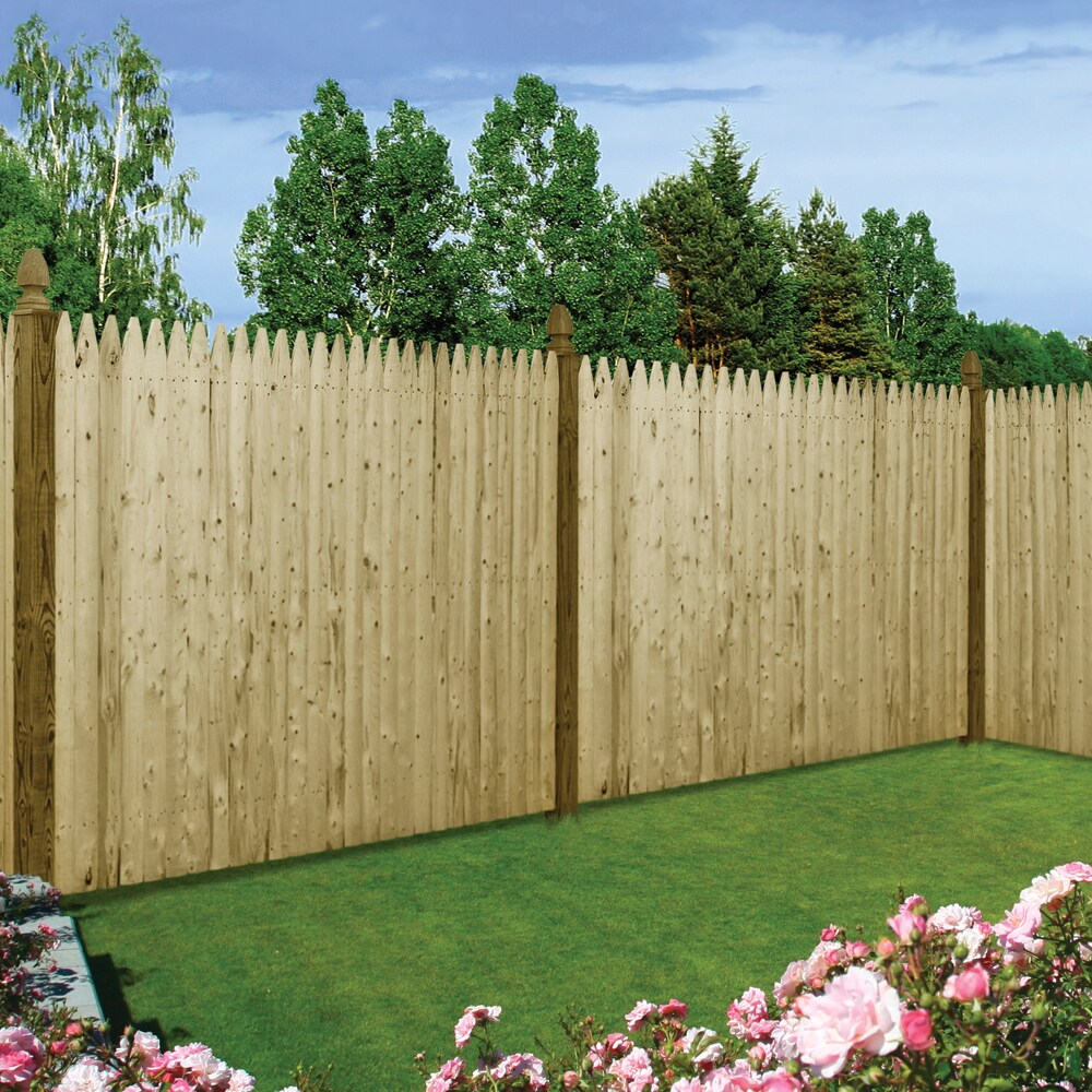 6 Ft X 8 Ft Spruce Pine Fir Stockade Privacy Fence Panel At