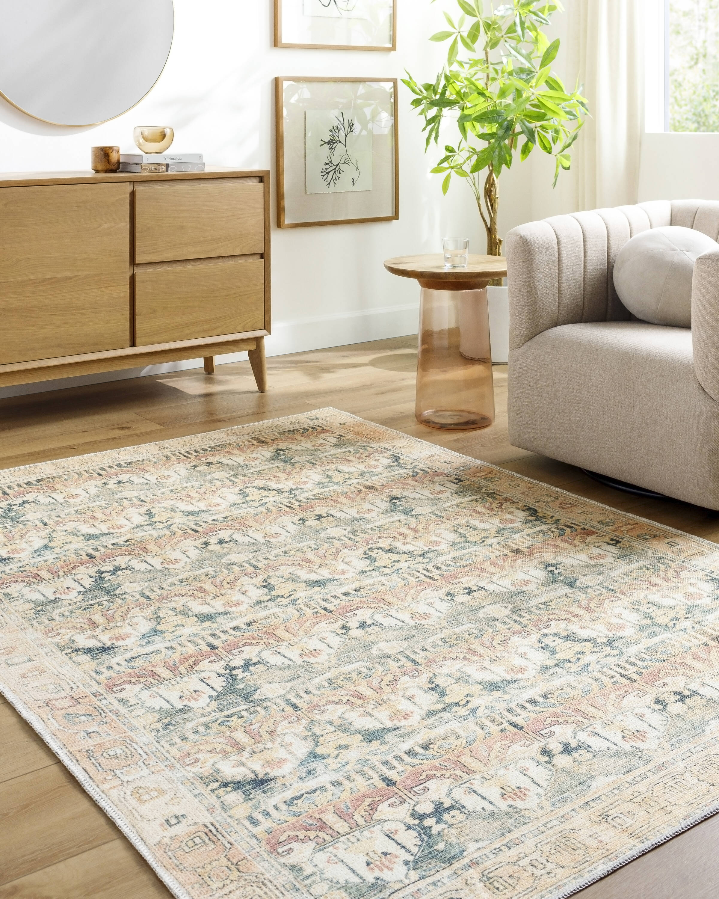 Livabliss AML2397-5373 Amelie 5 x 7 (ft) Loomed Polyester Medium Green Rectangular Indoor Trellis Rustic Machine washable Area rug