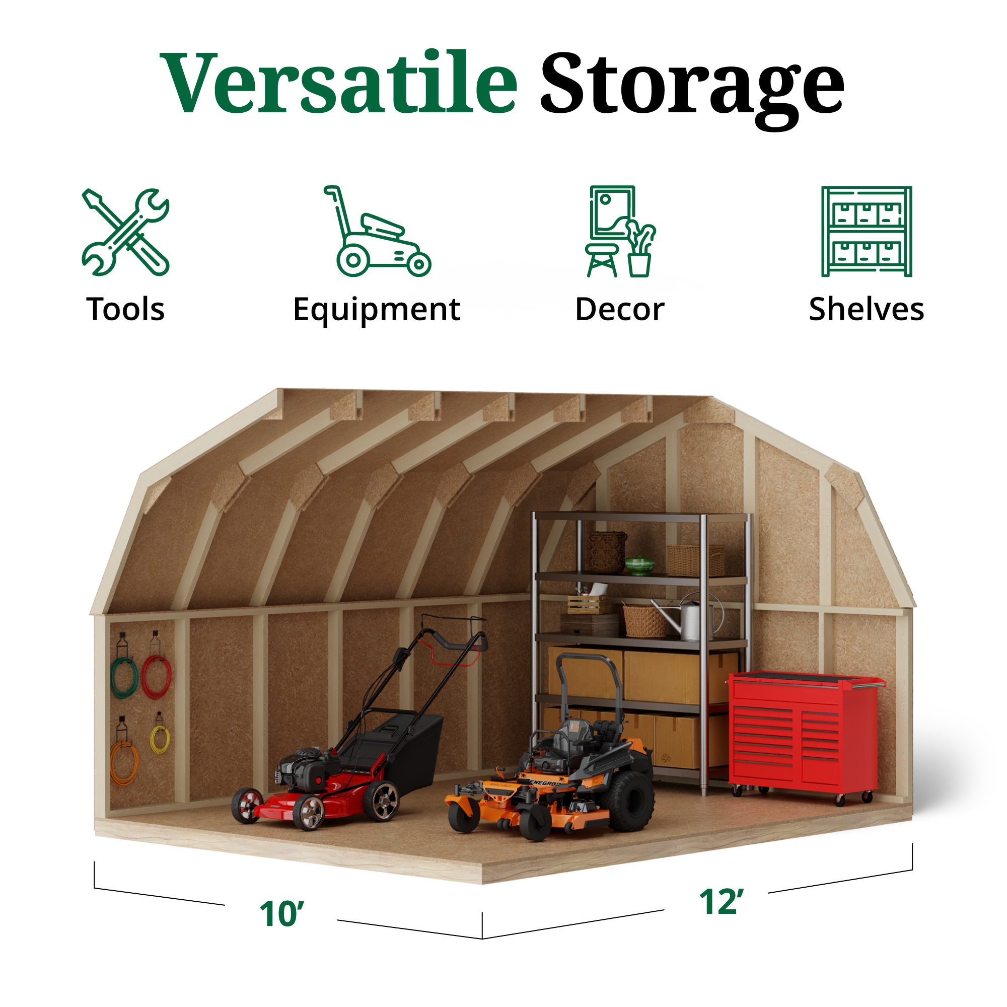 Little Cottage Co 10X12 VGB-4-PC Wood-Storage-Buildings - View #5
