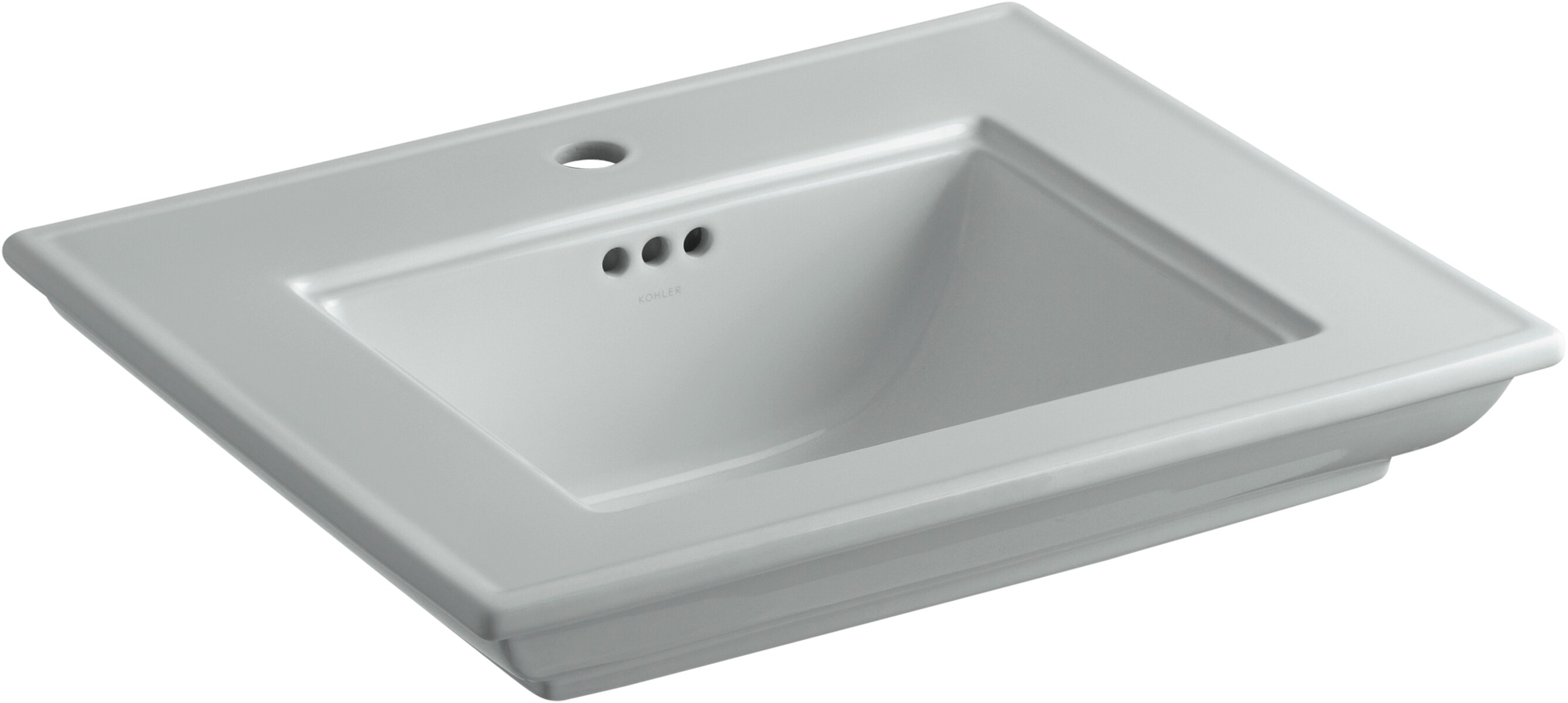 KOHLER K-29999-1-95 Memoirs Fireclay Wall-mount Modern Ice Grey Console Sink Top ( 24.50-in x 20.50-in x 8.625-in )