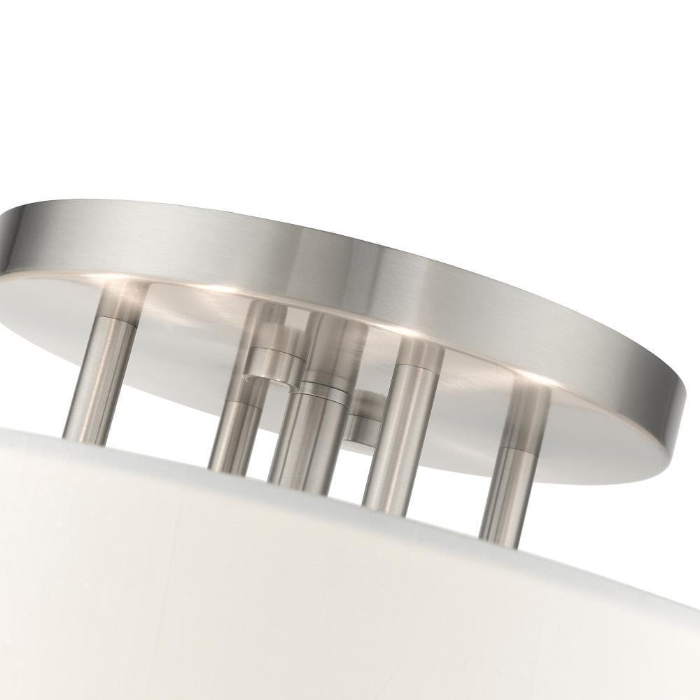 Chelsea Brushed Nickel 6-Light Semi-Flush Mount with Scalloped Shade
