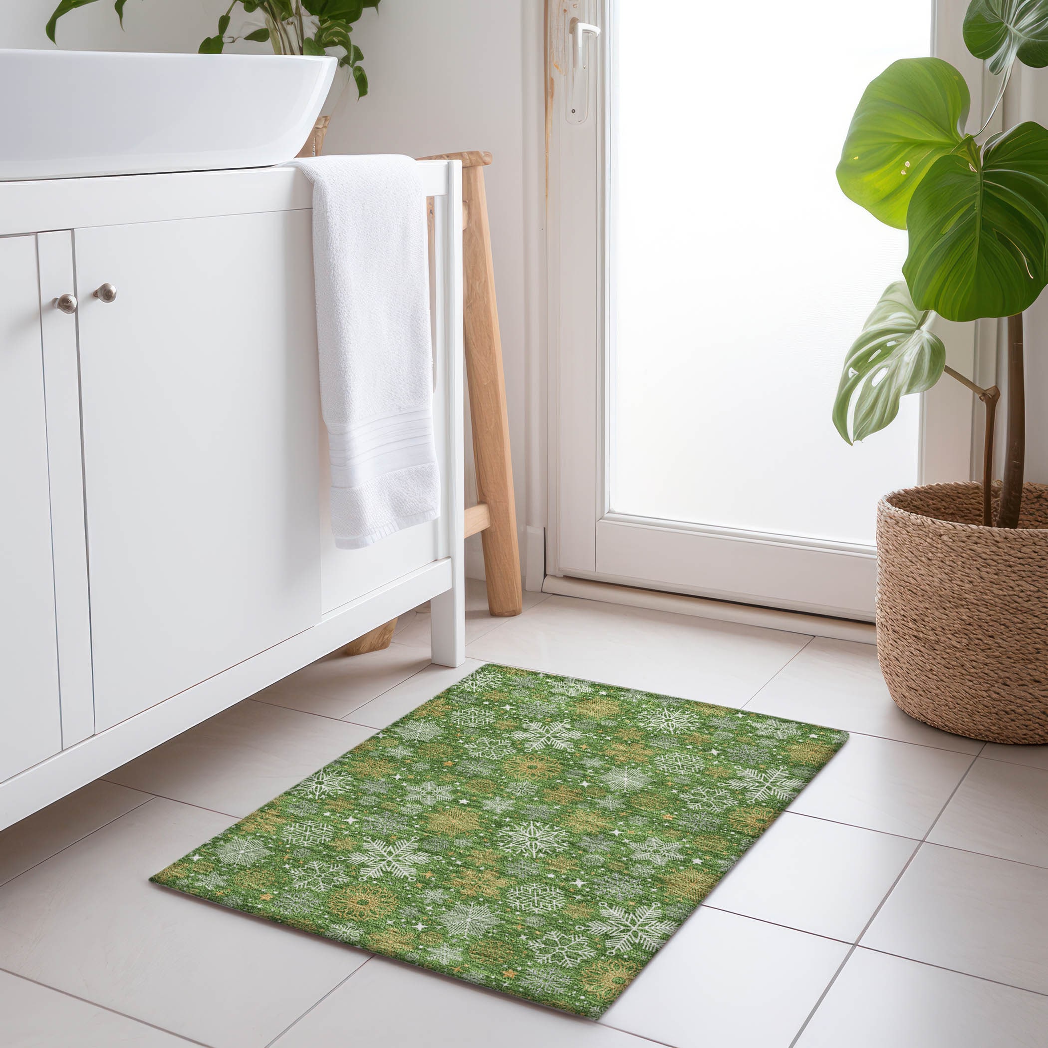 Addison Rugs ACN1823GE20X30 Chantille ACN1823GE 1 x 2 (ft) Loomed Polyester Green Rectangular Indoor/Outdoor Machine washable Area rug