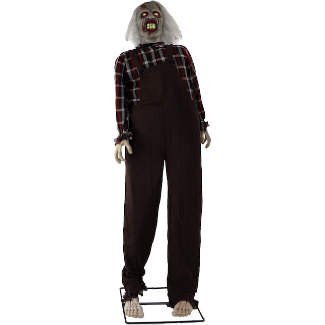 Haunted Hill Farm 5-ft Moaning Lighted Animatronic Zombie Free Standing ...