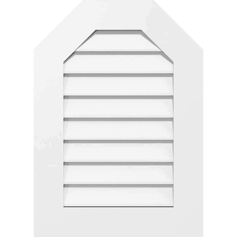 Ekena Millwork GVPOT24X4001SN 24-Inches x 40-Inches Off-white Octagon PVC Gable Louver Vent