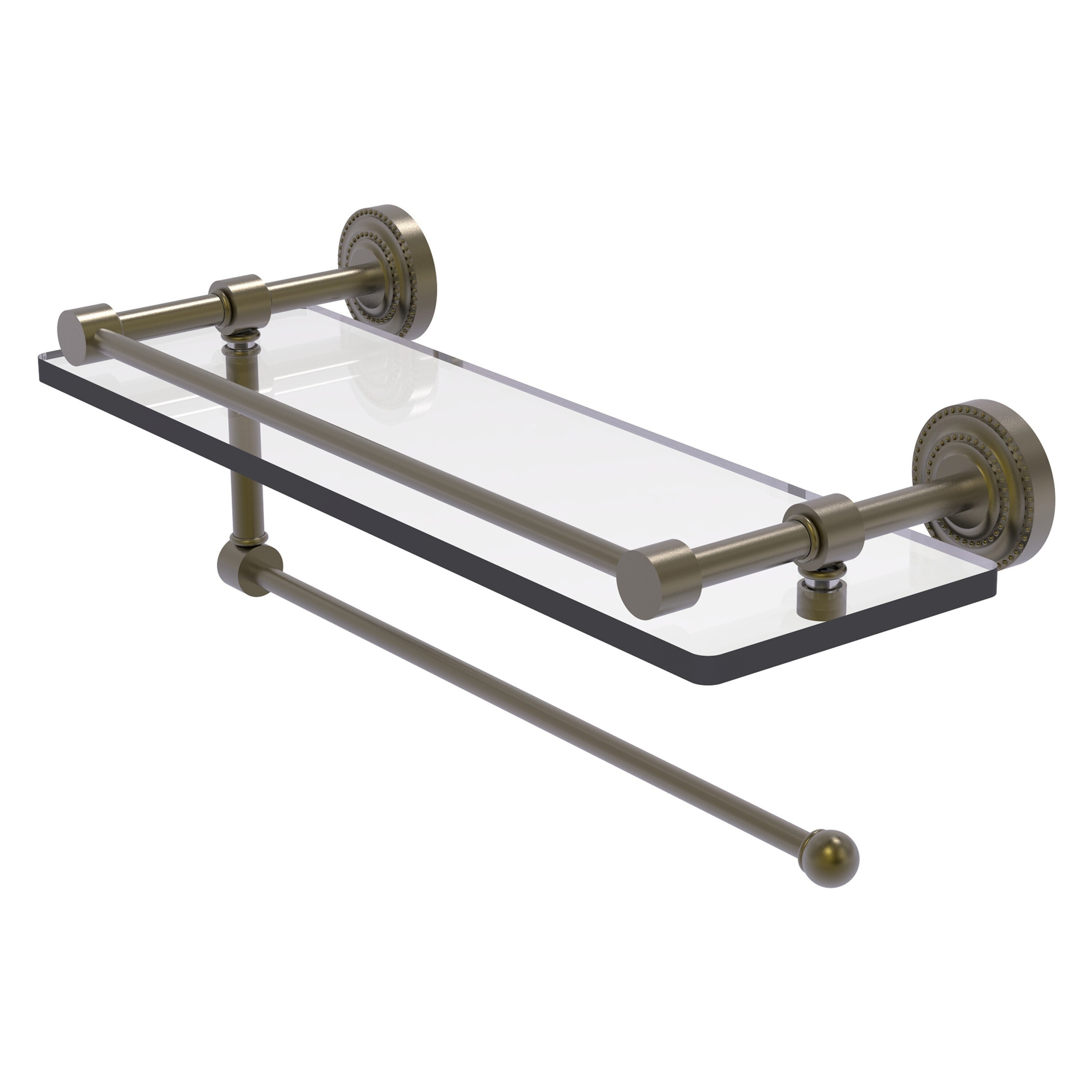 Allied Brass DT-1PT/16-GAL-ABR Dottingham Antique Brass Wall mount Bathroom Shelf ( 16-in x 5-in x 5-in )