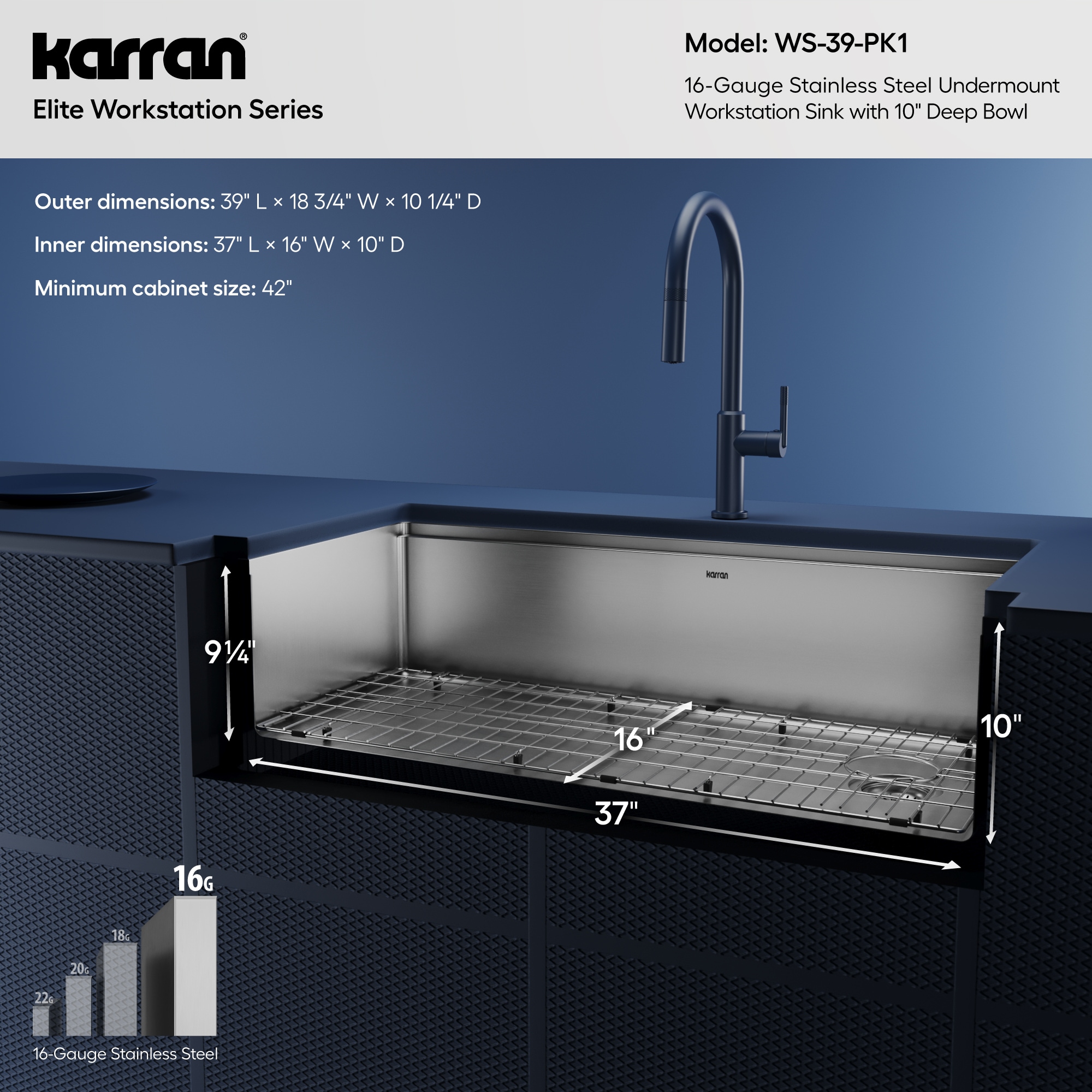 Karran WS-39-PK1 Kitchen-Sinks - View #6