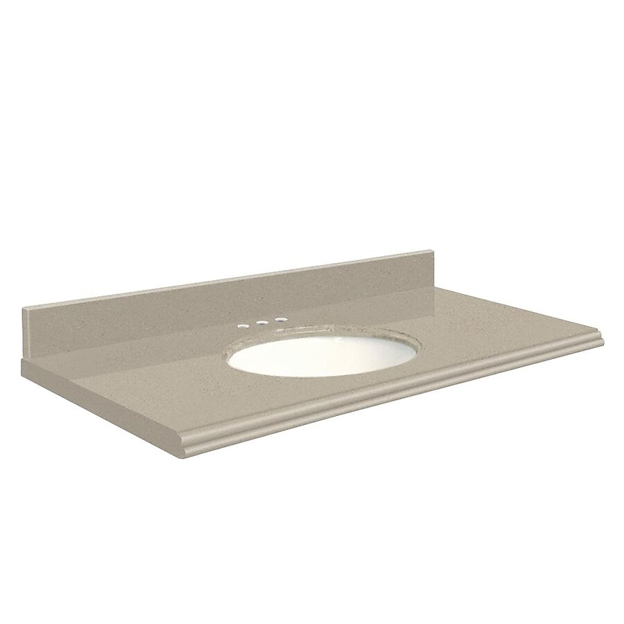 Transolid 37-in Olympia Gray Quartz Bathroom Vanity Top Transolid 37-in Olympia Gray Quartz Bathroom Vanity Top