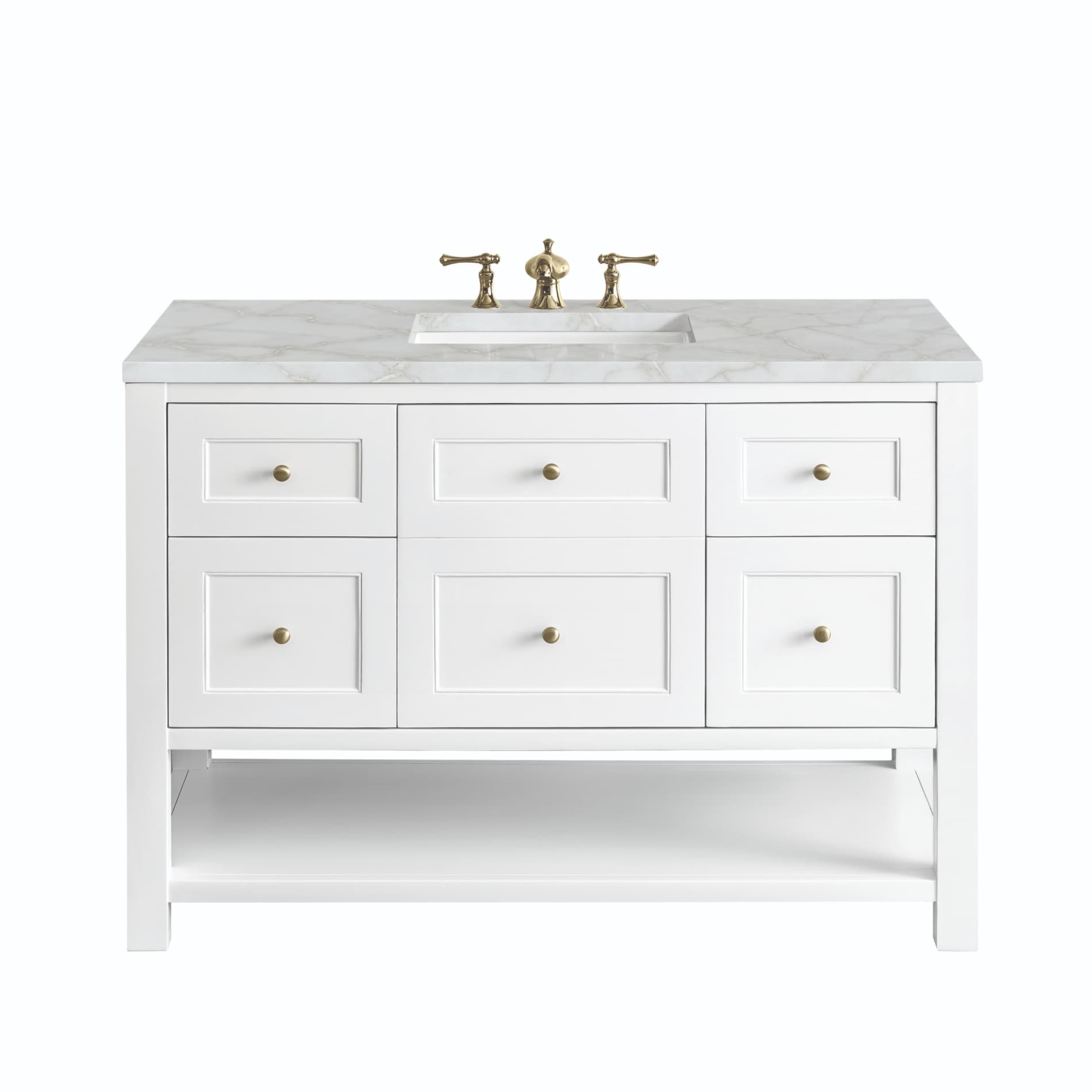 James Martin Vanities Breckenridge 48-in Bright White Bathroom Vanity with