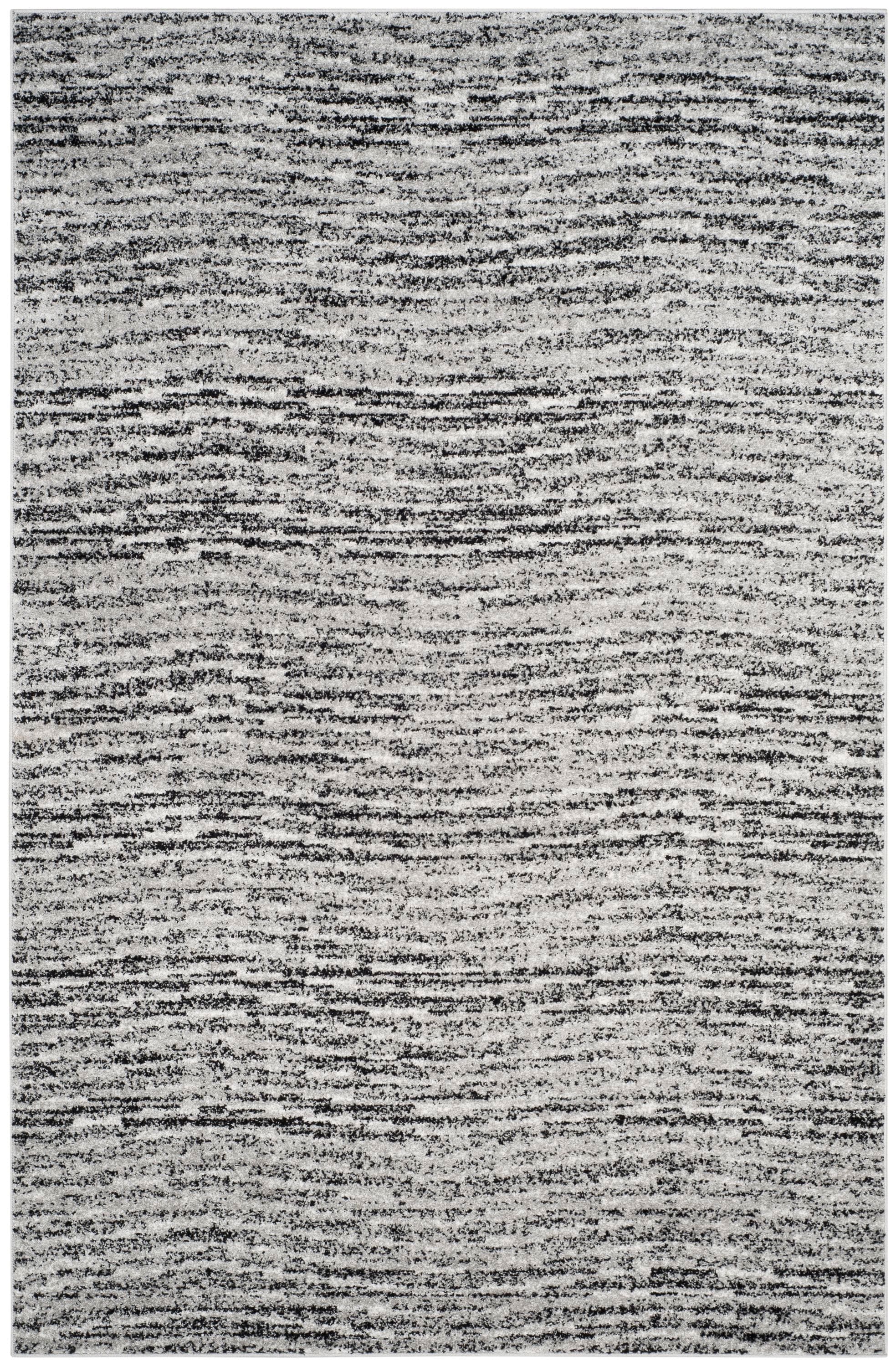 Safavieh ADR117A-6 Adirondack Lorenzo 6 x 9 (ft) Loomed Polypropylene Black/Silver Rectangular Indoor Distressed/Overdyed Industrial Area rug