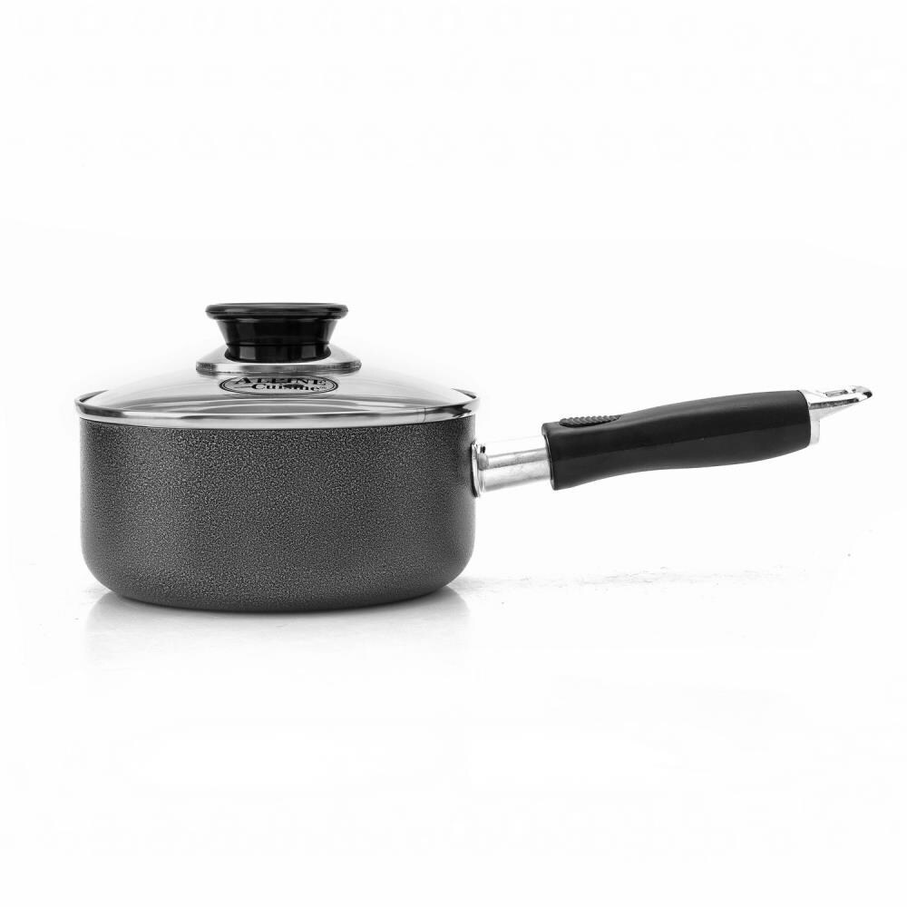 Alpine Cuisine Aluminum Non-Stick Dutch Oven Pot with Glass Lid, 3 Quart  (Gray)