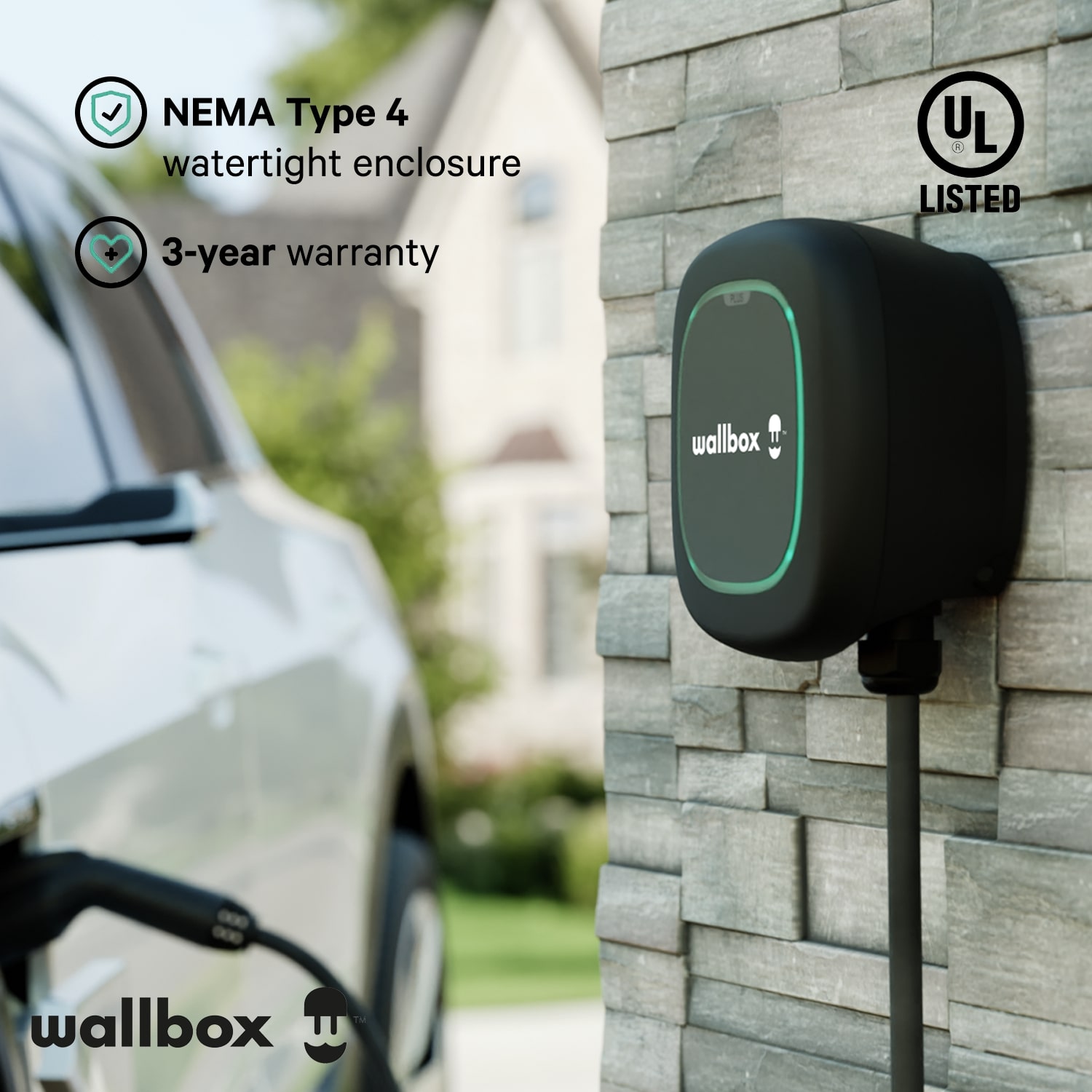 Wallbox Cable Pulsar Plus J1772 Level 2 NEMA 14-50 Electric Vehicle (EV)  Charger up to 40A 25' Black PUP1-U-1-5-N-002-A - Best Buy