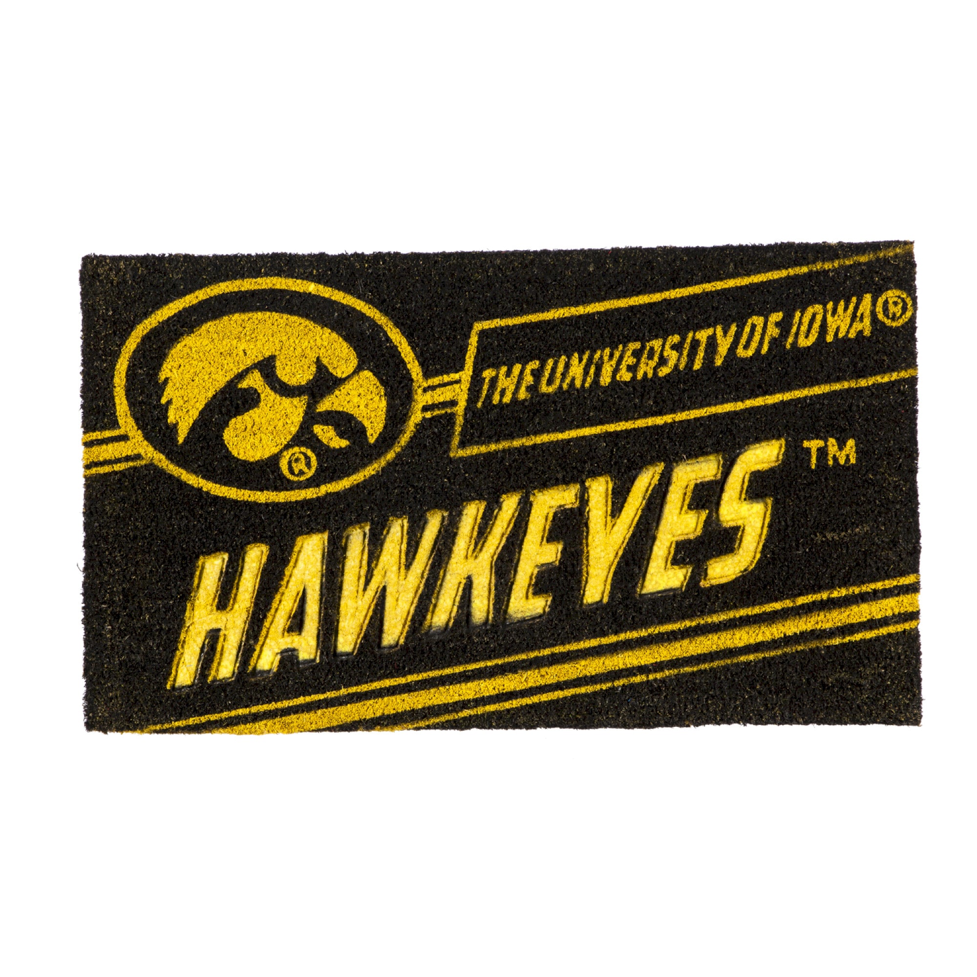 Team Sports America 2RMP980 Iowa Hawkeyes 2-ft x 3-ft Multi Coir Rectangular Outdoor Sports Door Mat