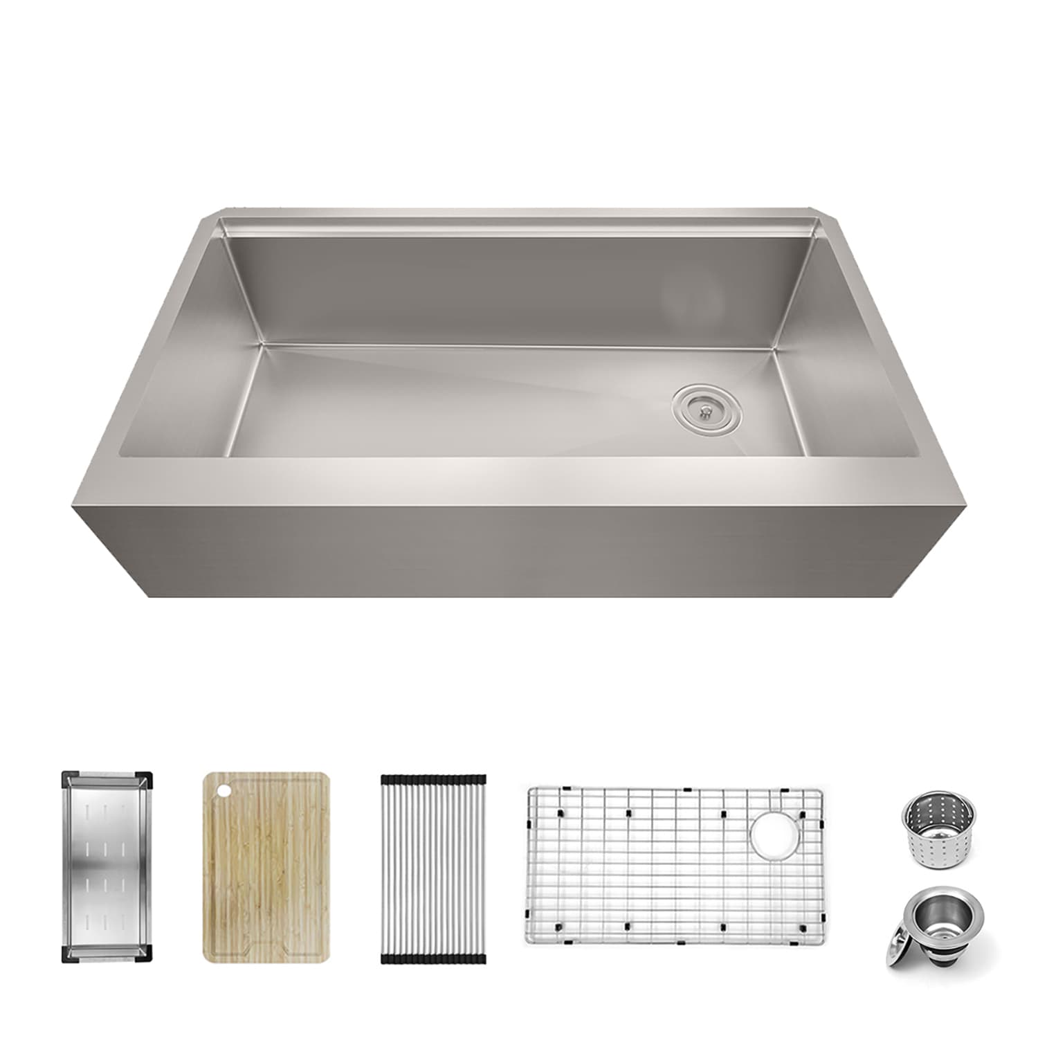 Sinber KSS0005S-OL Farmhouse apron front 33-Inches x 20.3-Inches Stainless steel Single bowl 16 -Gauge Workstation Kitchen Sink