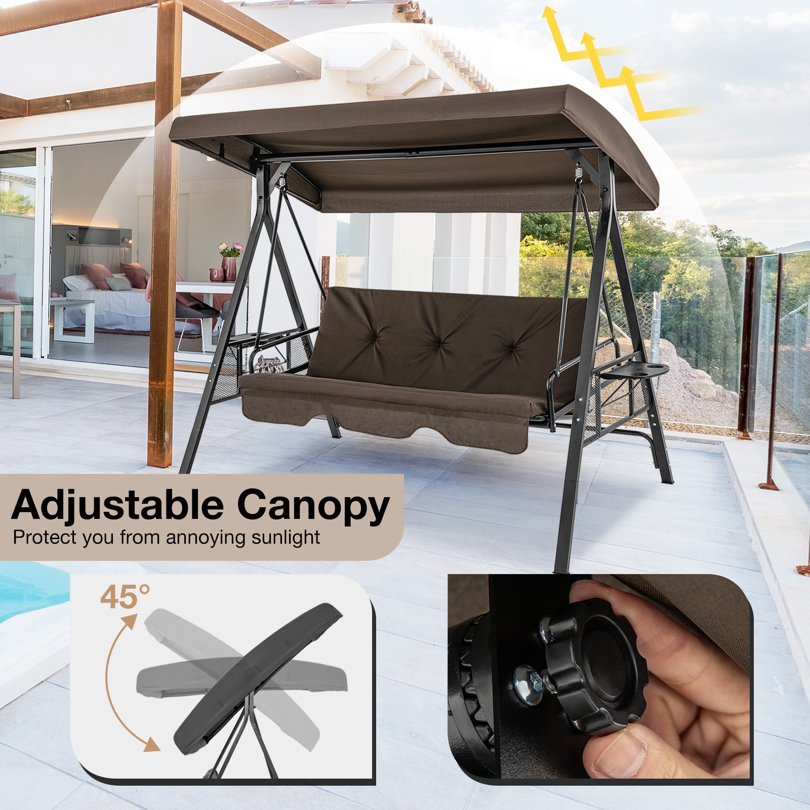 WELLFOR DOG3004BN Swing-Gliders - View #4