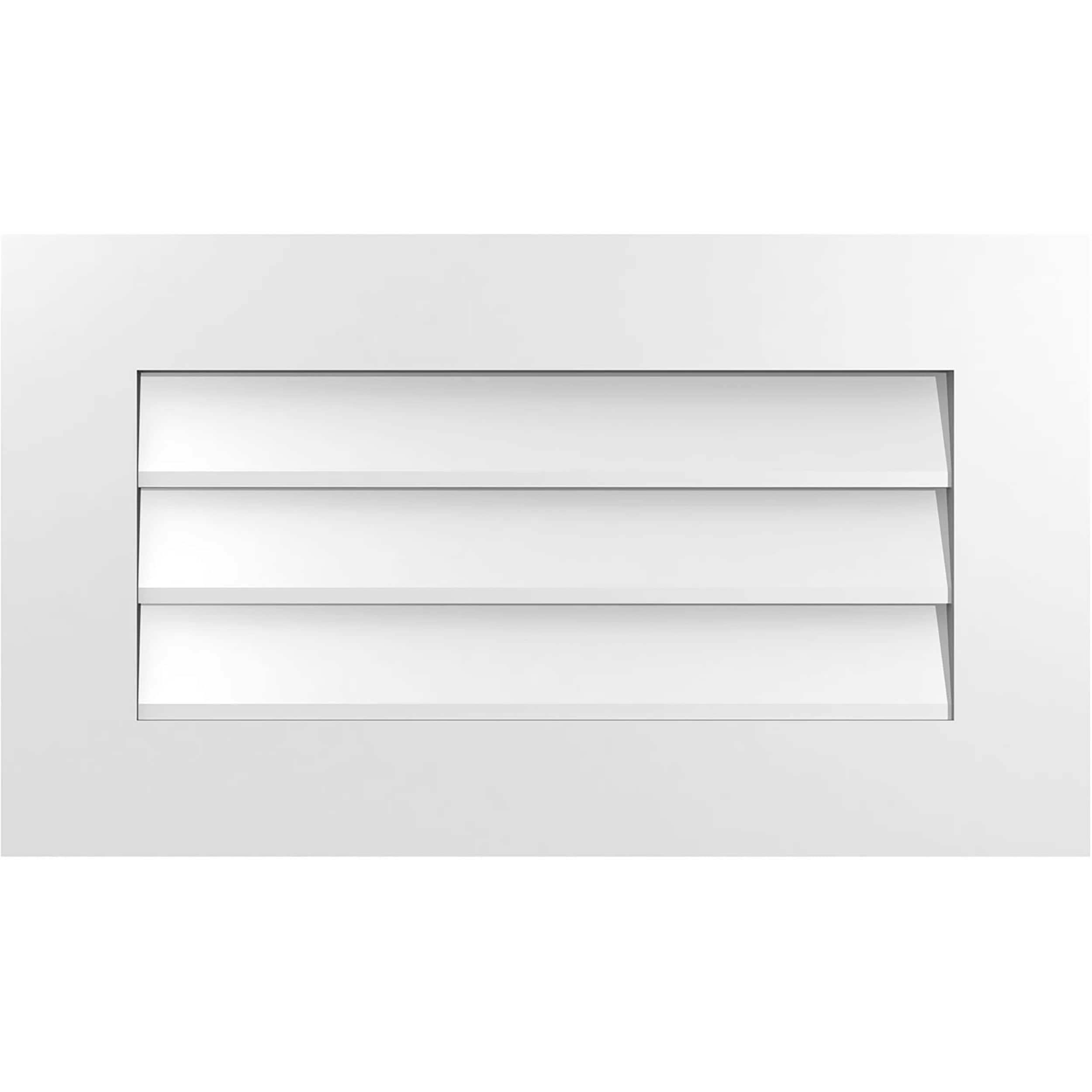 Ekena Millwork GVPVE28X1601SN 28-Inches x 16-Inches Off-white Rectangle PVC Gable Louver Vent