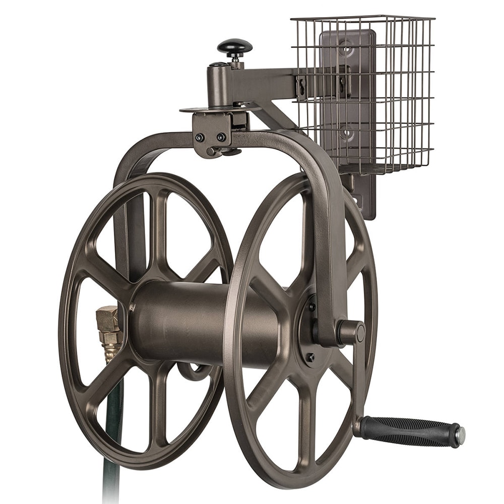 Style Selections Aluminum 125-ft Wall-mount Hose Reel in the