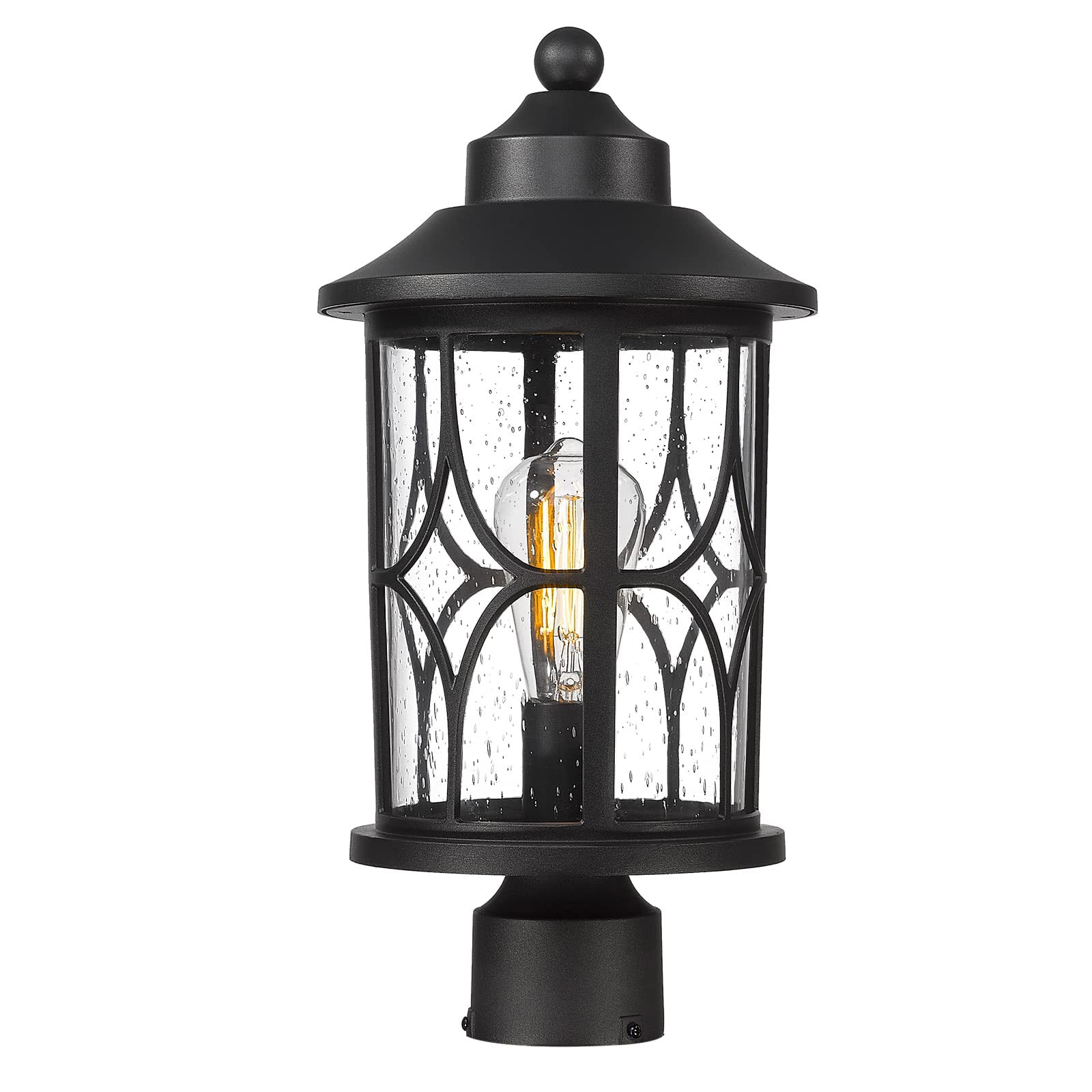 LTMATE JAZAVA 16.9-in Black Industrial Outdoor Post Light in the Post ...