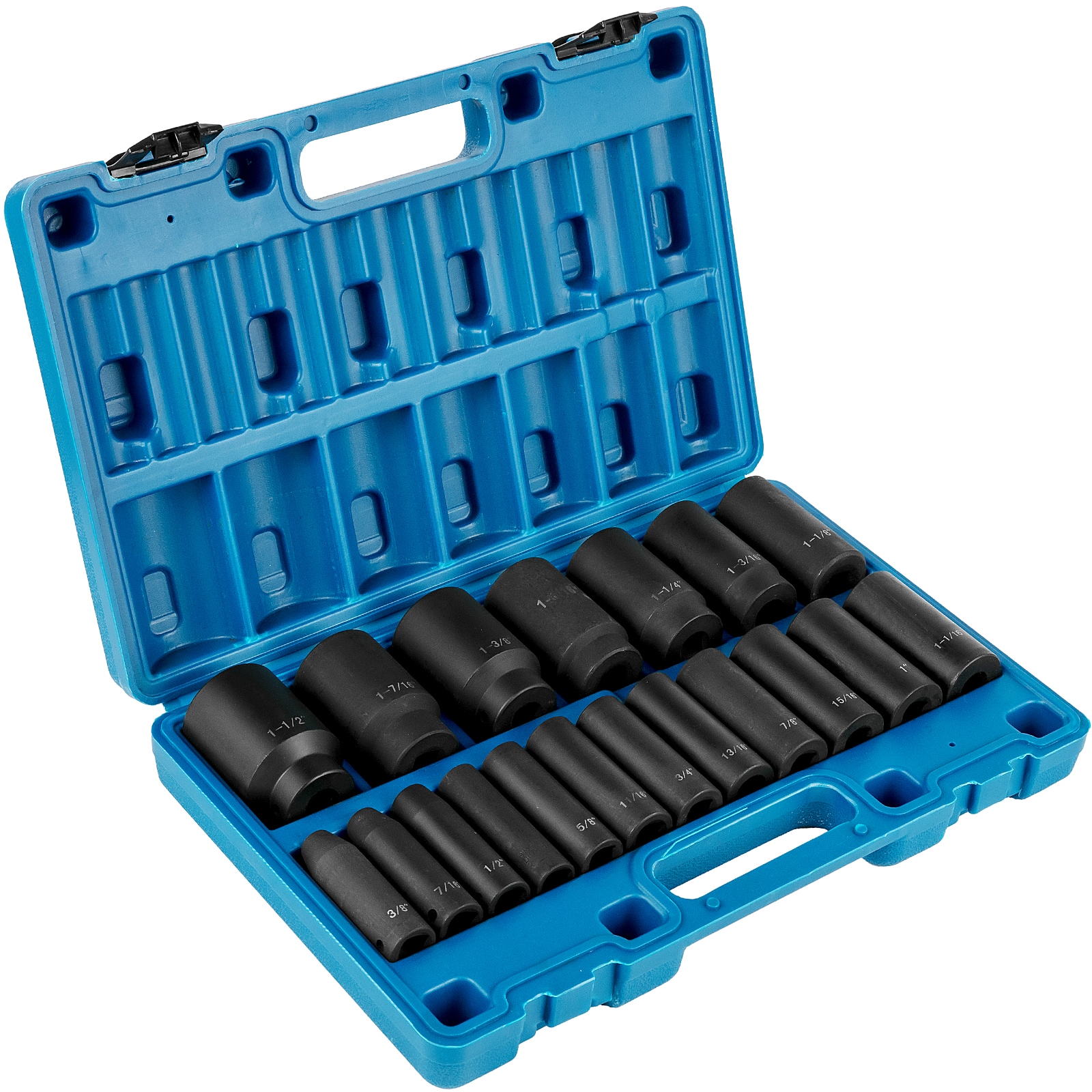 VEVOR Impact Sockets Set 19 -Piece Standard (SAE) Set Drive Set 6-point Impact Socket Set #SCCJTT12IN1903792V0