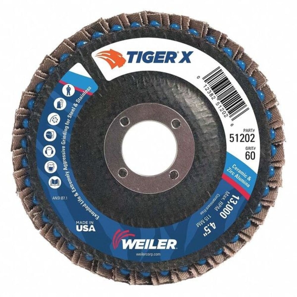 Weiler  Flap Disc4-1/2 in. x 60 Grit13000 RPM 98902