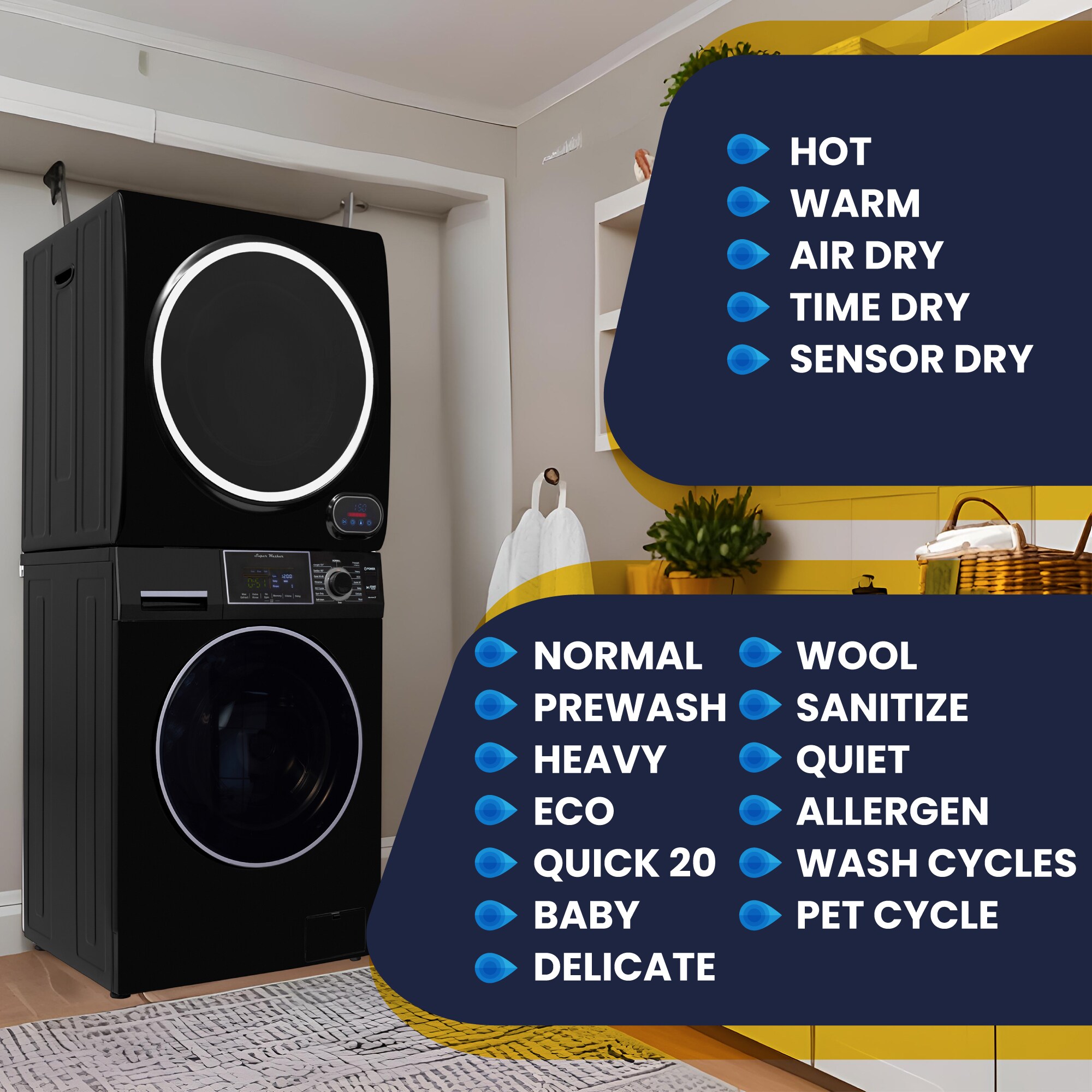 Equator Advanced Appliances EW 826 + ED 852 S Combo-Washer-And-Dryer - View #9
