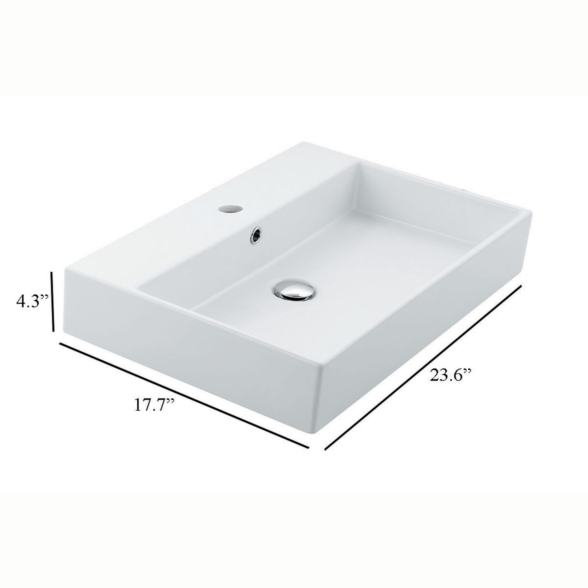 WS Bath Collections Unlimited White Ceramic Wall-mount Rectangular ...