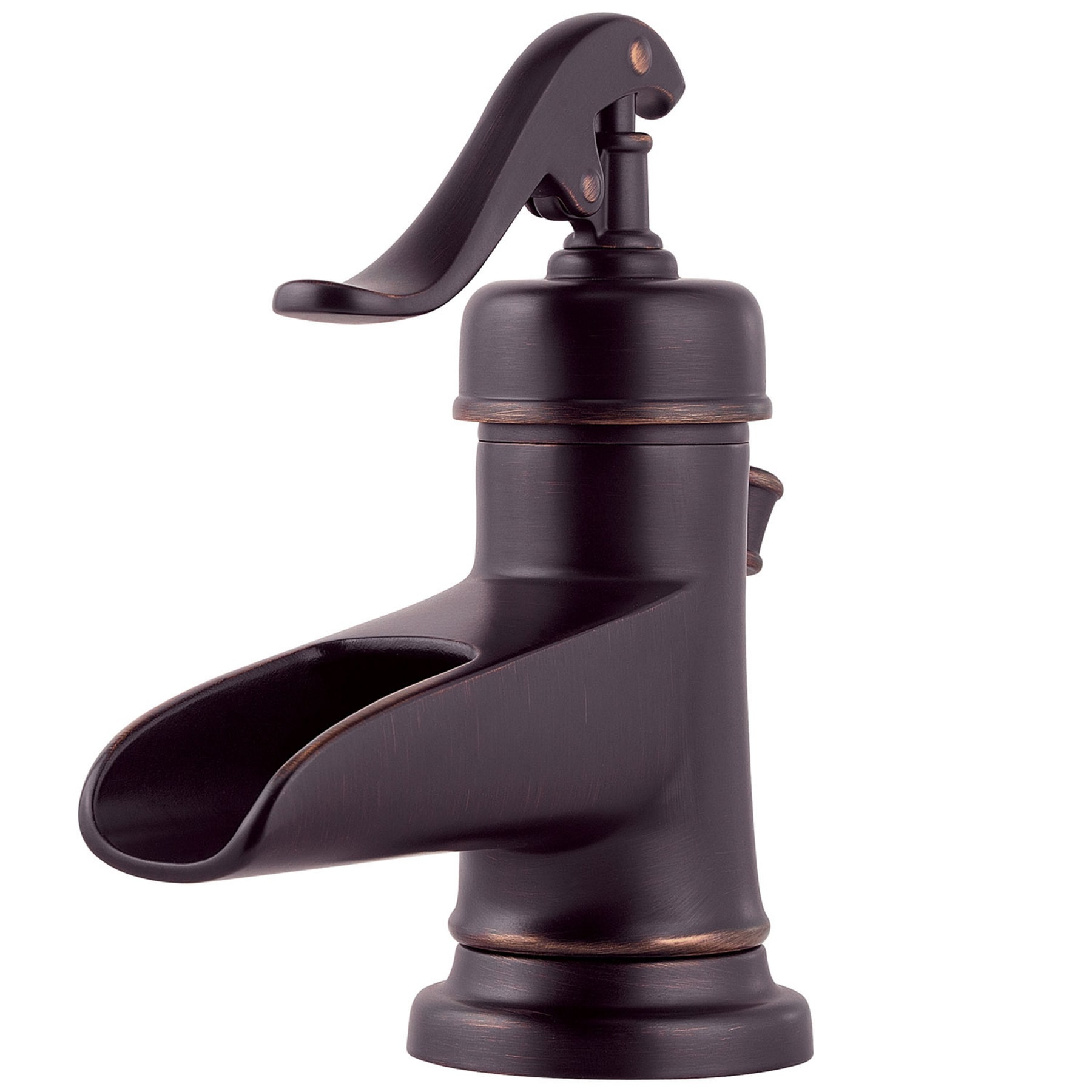 Pfister Ashfield Tuscan Bronze 1-handle 4-in centerset WaterSense Low-arc  Bathroom Sink Faucet with Drain with Deck Plate in the Bathroom Sink  Faucets department at