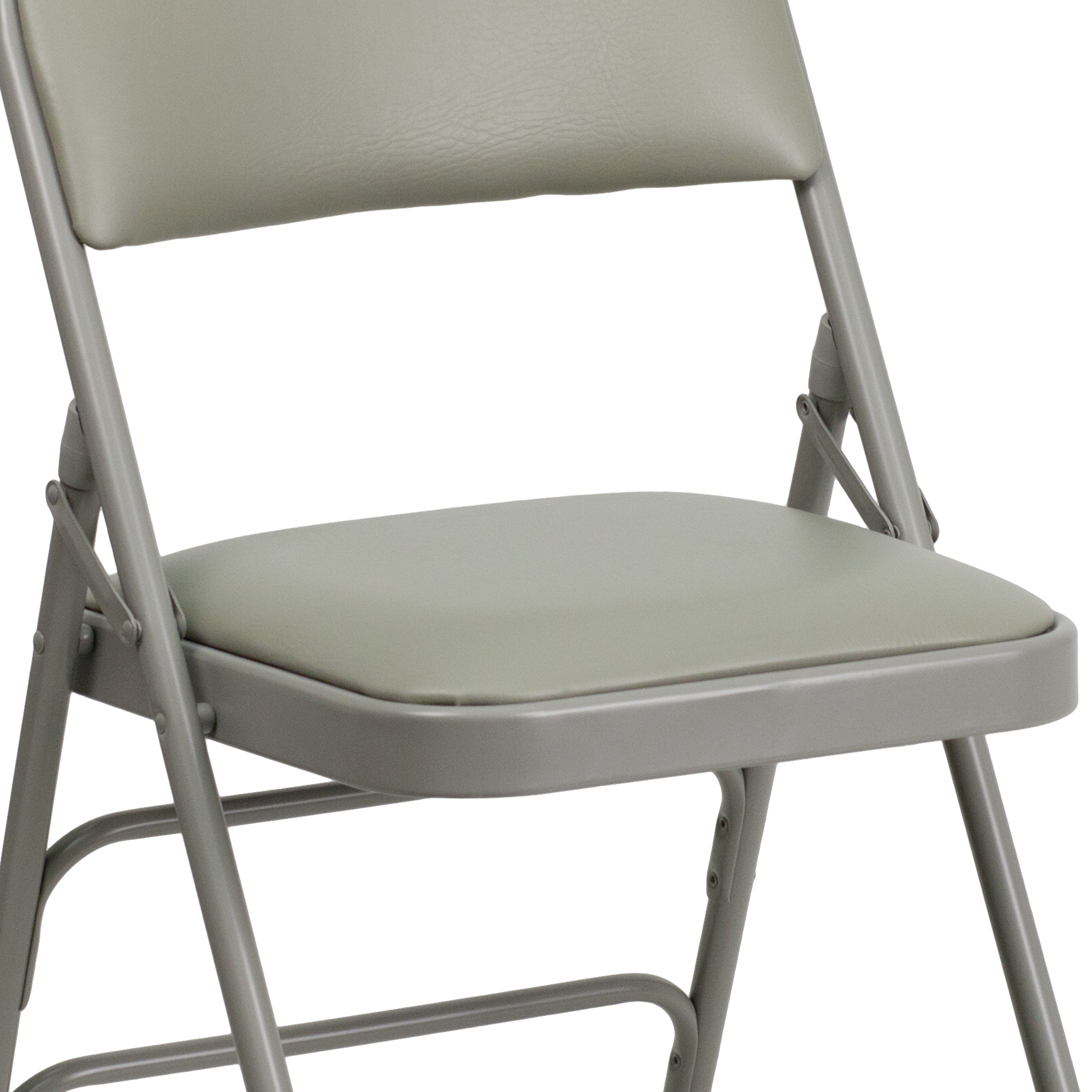 Flash Furniture Gray Vinyl/Gray Frame Standard Folding Chair with  Upholstered Seat (Outdoor) in the Folding Chairs department at