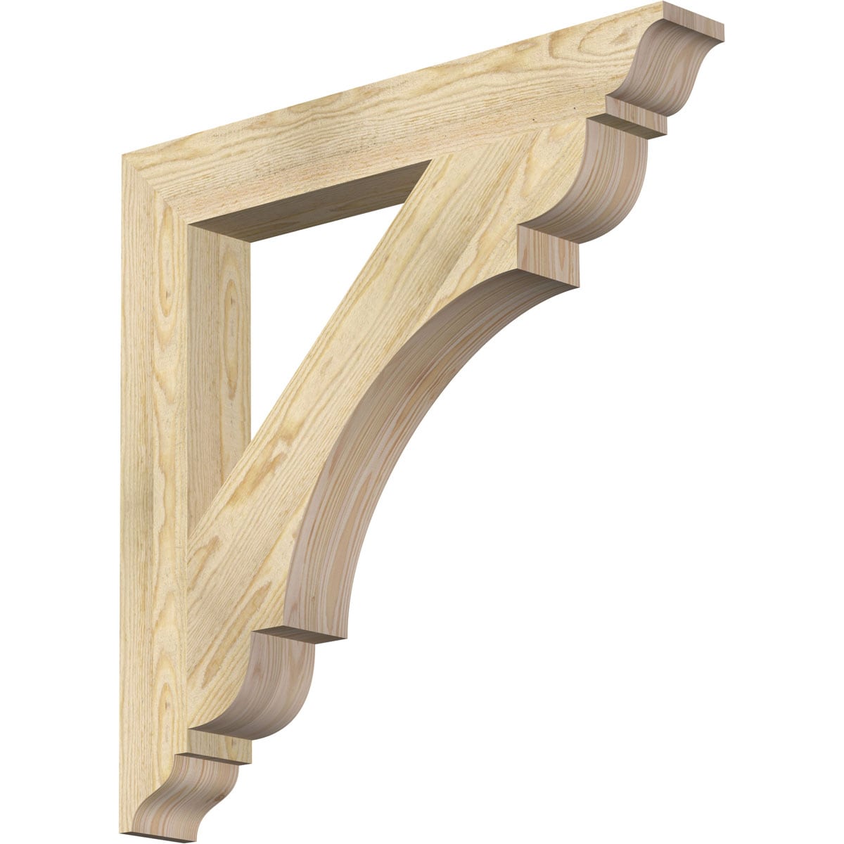 Ekena Millwork BKT04X30X30OLY01RDF Olympic traditional rough sawn 4-in x 30-in x 30-in Douglas fir Brown Wood Standard bracket