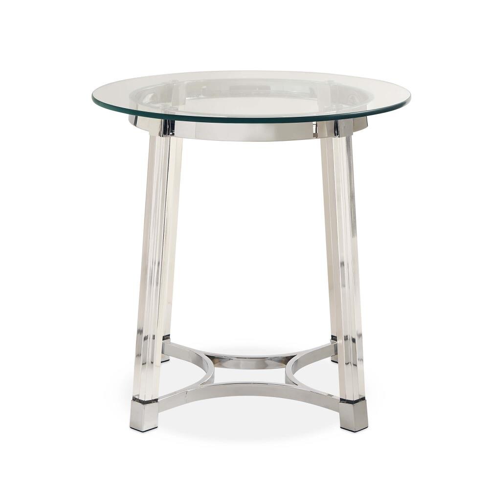 Picket House Furnishings Sophia Clear Glass Round Modern End Table in ...