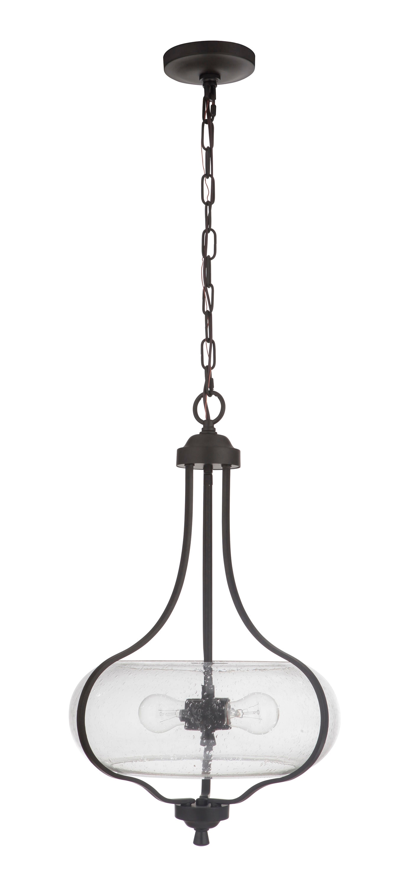 Craftmade 49992-ESP Serene 2 -Light Espresso Transitional Seeded glass Globe Large Hanging Pendant light