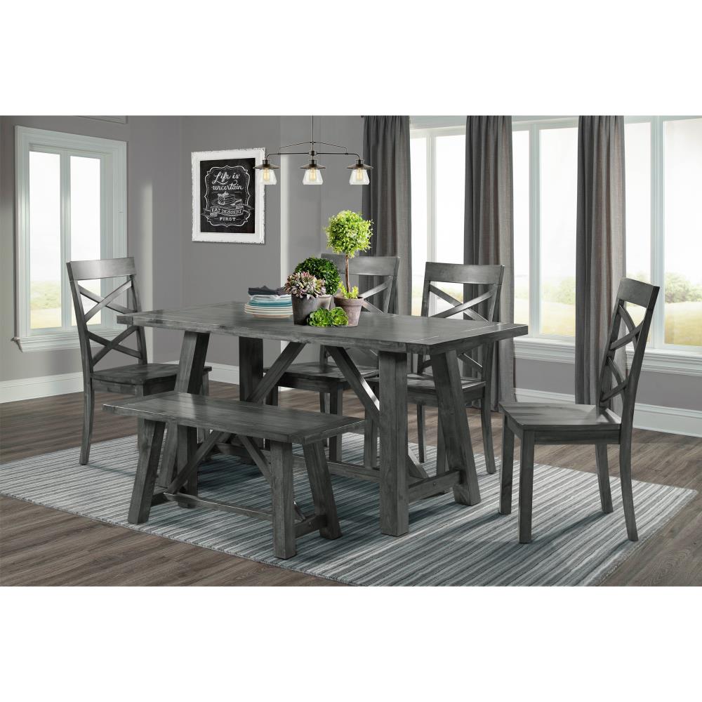 Regan Grey Rustic Dining Room Set with Rectangular Table (Seats 6) in Gray | - Picket House Furnishings DRN3006DS