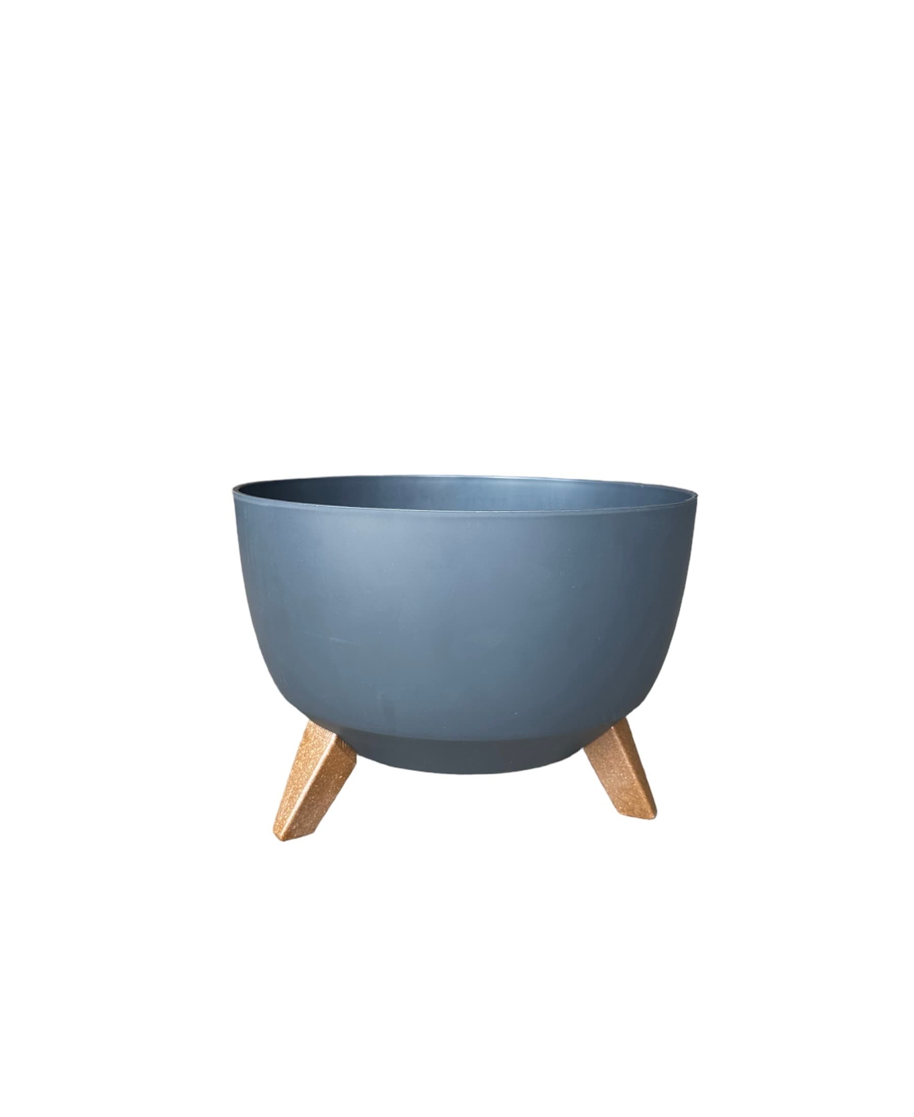 Color and Sabor Mediterano RO40082 Round 15.7-in W x 8-in H x Gray Plastic Indoor/Outdoor Planter