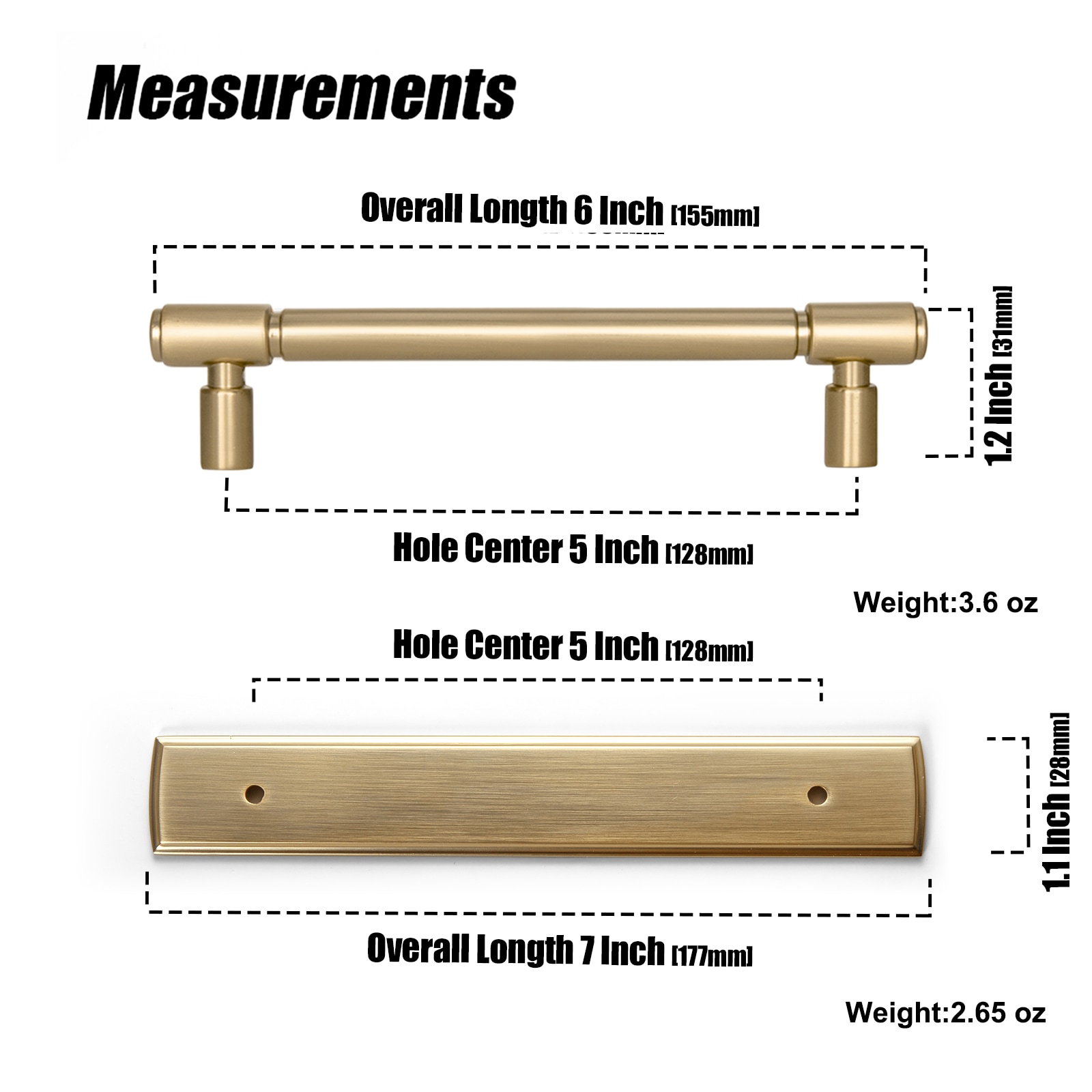 Miaokesen 2231UBR-G011-128-2 Cabinet-Pulls - View #2