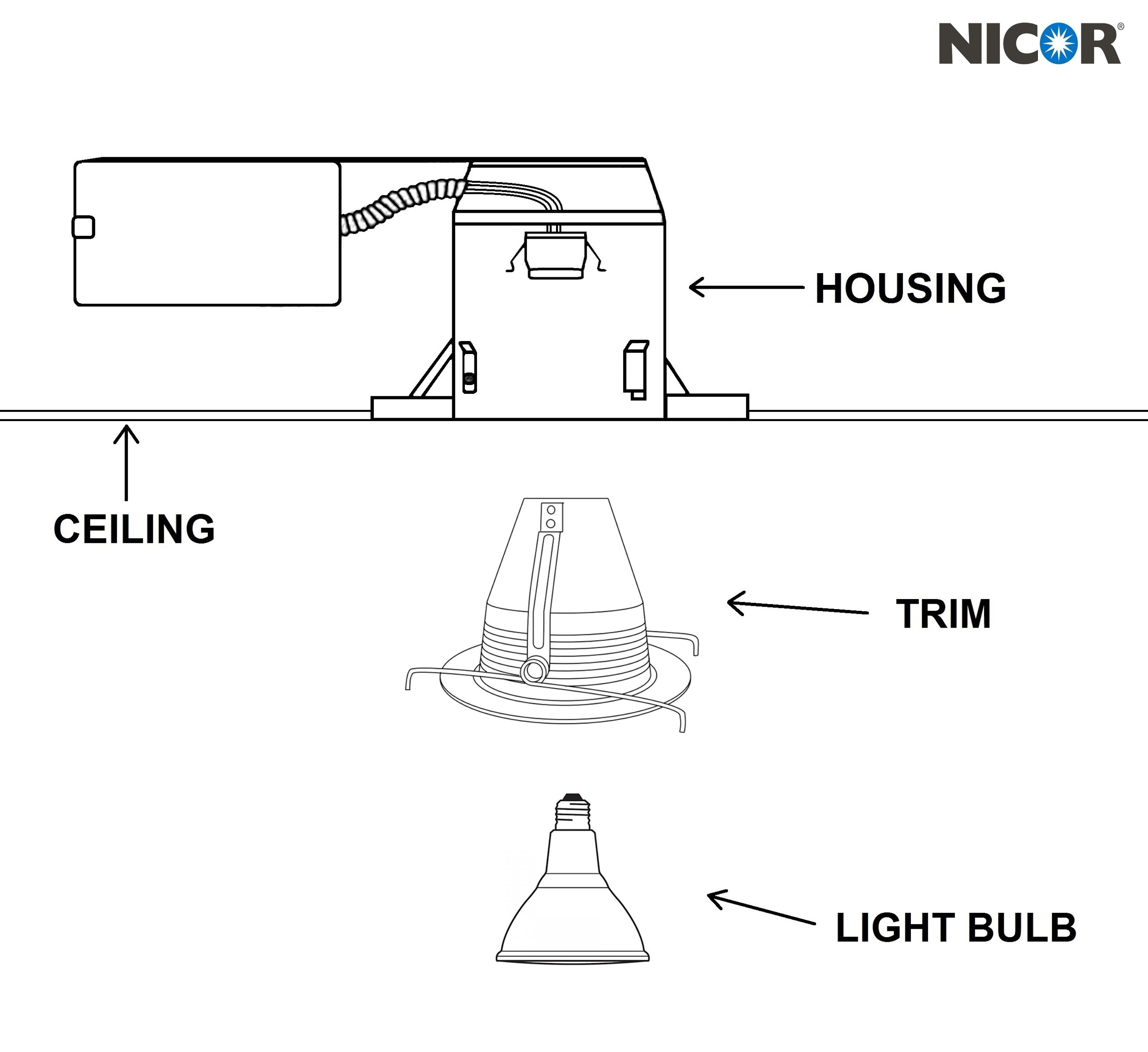 White 6-Inch Airtight Aluminum Recessed Cone Baffle Trim