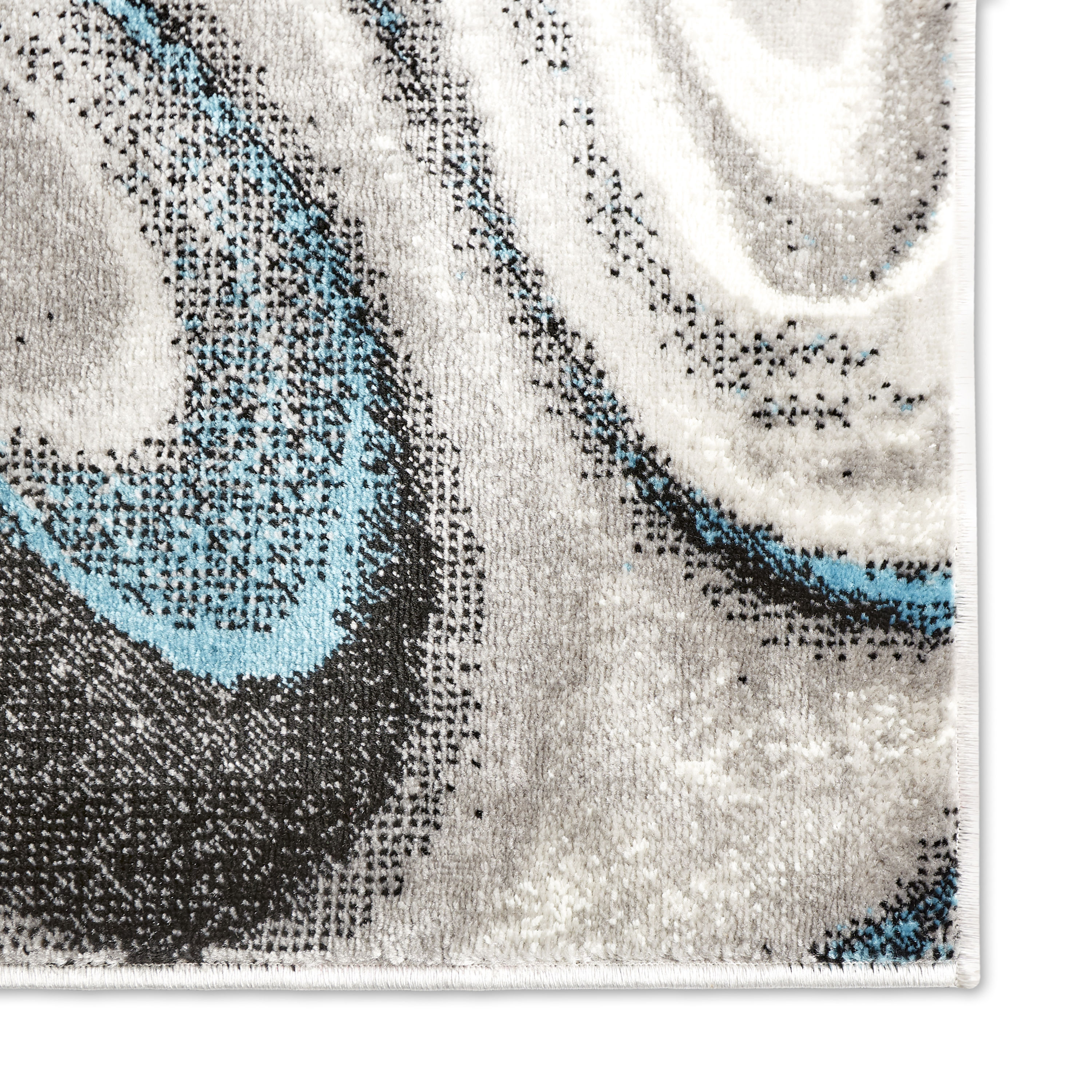 Boho Odette Blue and Gray Abstract 8' x 10' Tufted Area Rug