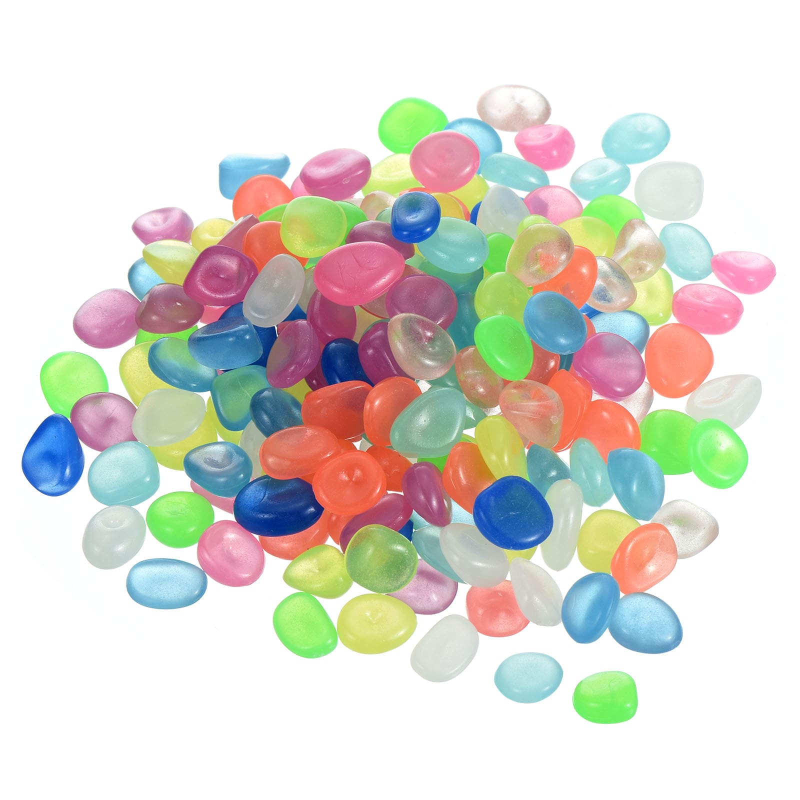 Unique Bargains S25093001UX4141 300pcs Glow Rocks 13-17mm Glow Pebbles Decoration in the Dark Luminous Stones Decor DIY Decorative Multicolored for Garden Potted Plant Fish Tank